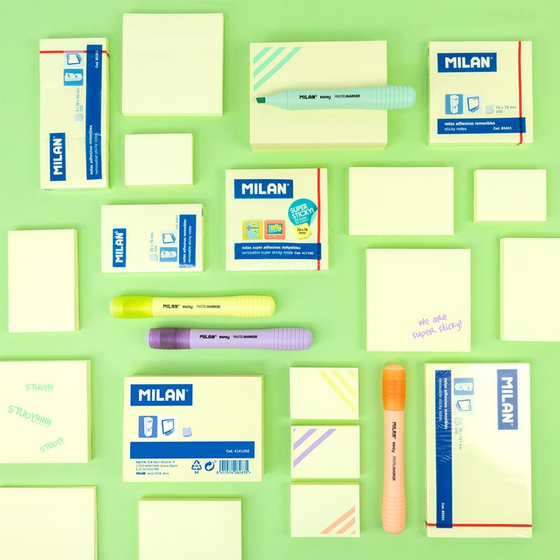 Yapışkanlı Not Kağıtları MILAN 85601 50X76MM SARI YAPIŞKANLI KAĞIT - 100 LÜ Satın Al