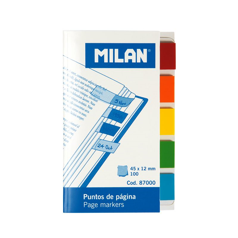 Yapışkanlı Not Kağıtları MILAN 87000 TRANSPARENT YAPIŞKANLI AYRAÇ 5 RENK 45X12MM - 100 LÜ Satın Al
