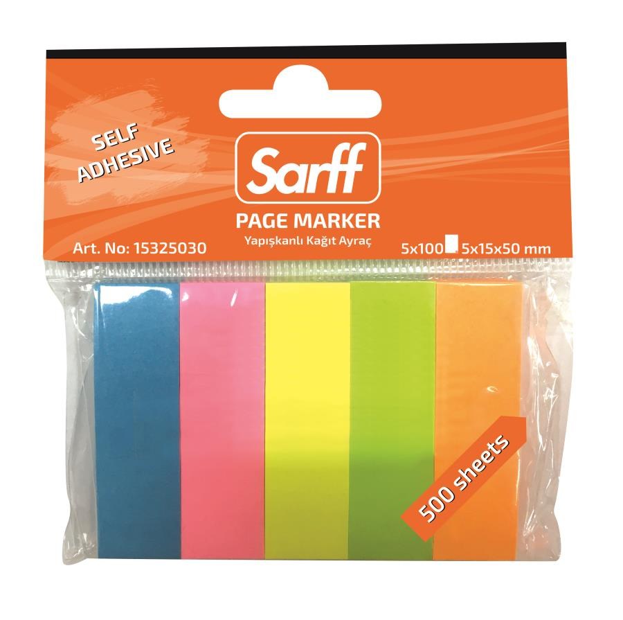 Yapışkanlı Not Kağıtları SARFF 5X15X50MM FOSFORLU RENKLER KAĞIT AYRAÇ(5X100) - 500YP Satın Al
