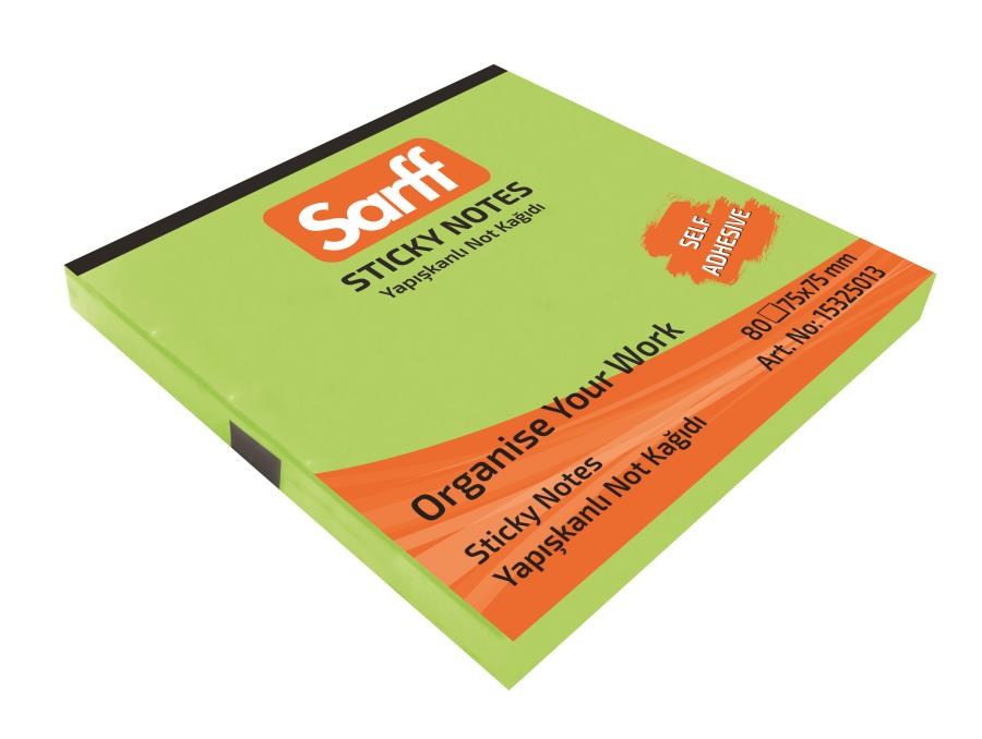 Yapışkanlı Not Kağıtları SARFF 75X75MM NEON YEŞİL YAPIŞKANLI NOT KAĞIDI - 80YP Satın Al