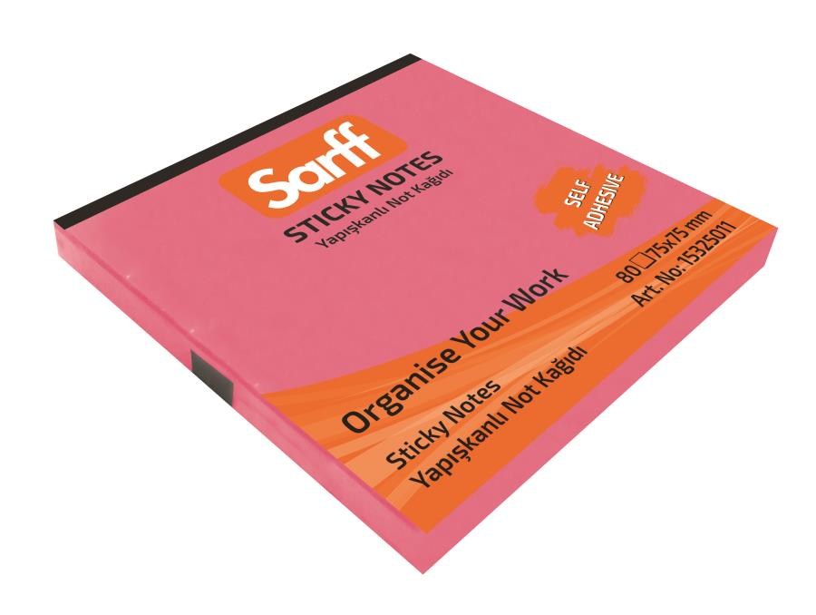 Yapışkanlı Not Kağıtları SARFF 75X75MM NEON PEMBE YAPIŞKANLI NOT KAĞIDI - 80YP Satın Al