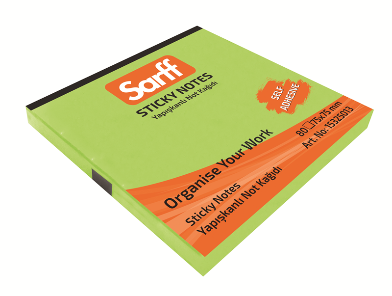 Yapışkanlı Not Kağıtları SARFF 75X75MM NEON YEŞİL YAPIŞKANLI NOT KAĞIDI - 80YP Satın Al