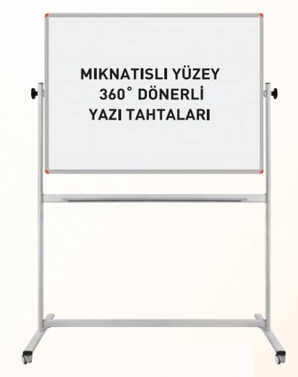 Yazı Tahtaları Panda Mıknatıslı Yüzey 360° Dönerli Tekerlekli Yazı Tahtası PAN 571 Beyaz 120x140 Satın Al