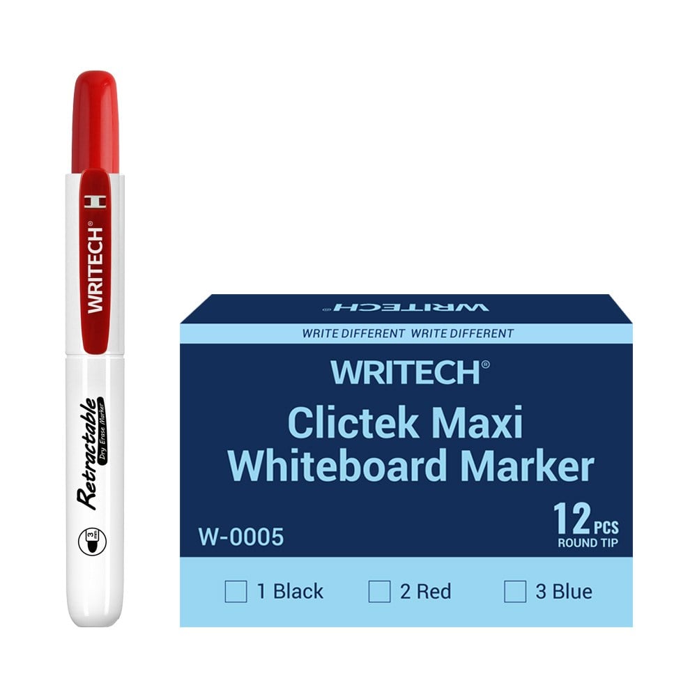 Yazı Tahtası Kalemleri WRITECH W-0005WB BASMALI JUMBO TAHTA KALEMİ KIRMIZI - 12'Lİ KUTU Satın Al
