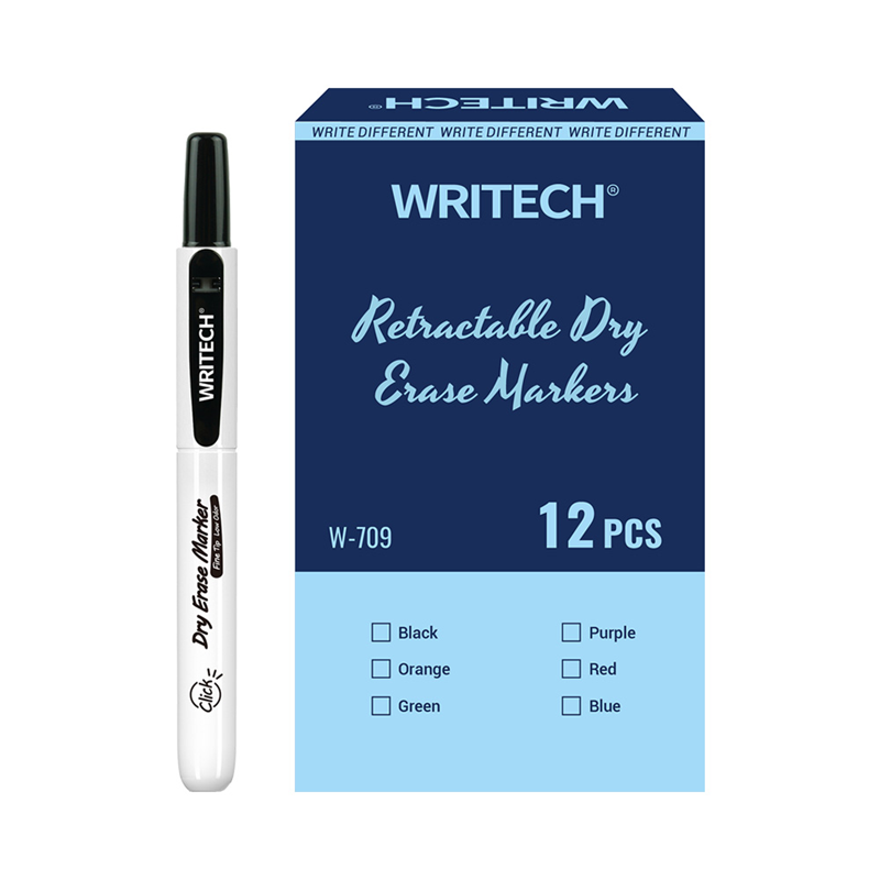 Yazı Tahtası Kalemleri WRITECH W-709 BASMALI TAHTA KALEM SİYAH - 12'Lİ KUTU Satın Al