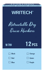 Yazı Tahtası Kalemleri WRITECH W-709 BASMALI TAHTA KALEM MAVİ - 12'Lİ KUTU Satın Al