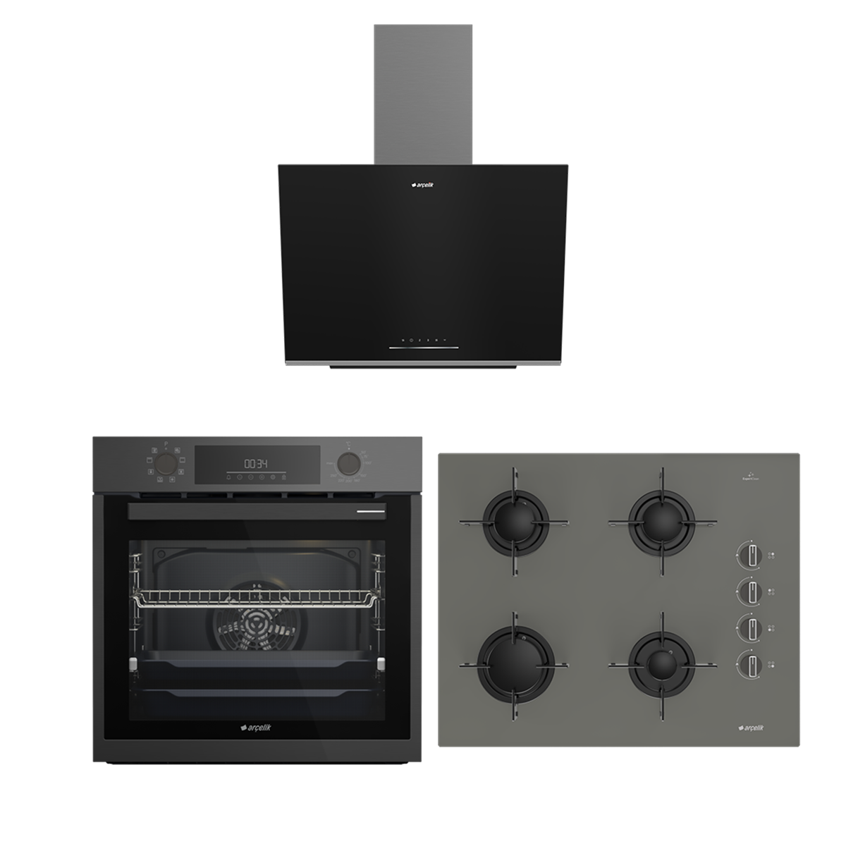 Arçelik Fibona Ankastre Set 7 (ADE 606-2 I - AFM 340 D - OCD T 651 EG)