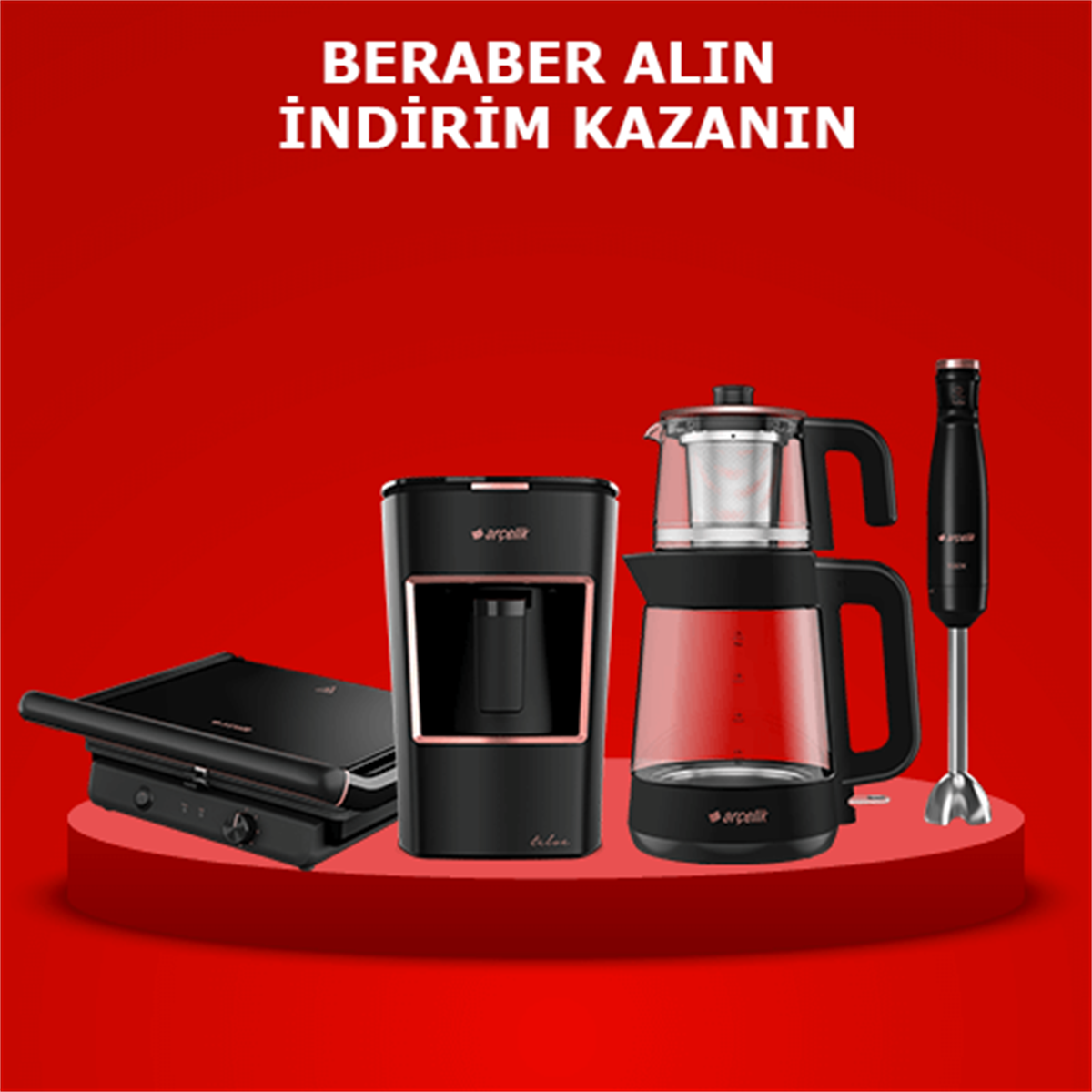 Arçelik Resital 4'lü Set 2 (TM 6046 CS - CM 6964 S - RHB 6050 CS - K 3300 SİYAH)