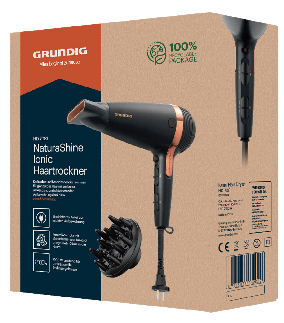 GRUNDIG HD 7081 Saç Kurutma Makinesi