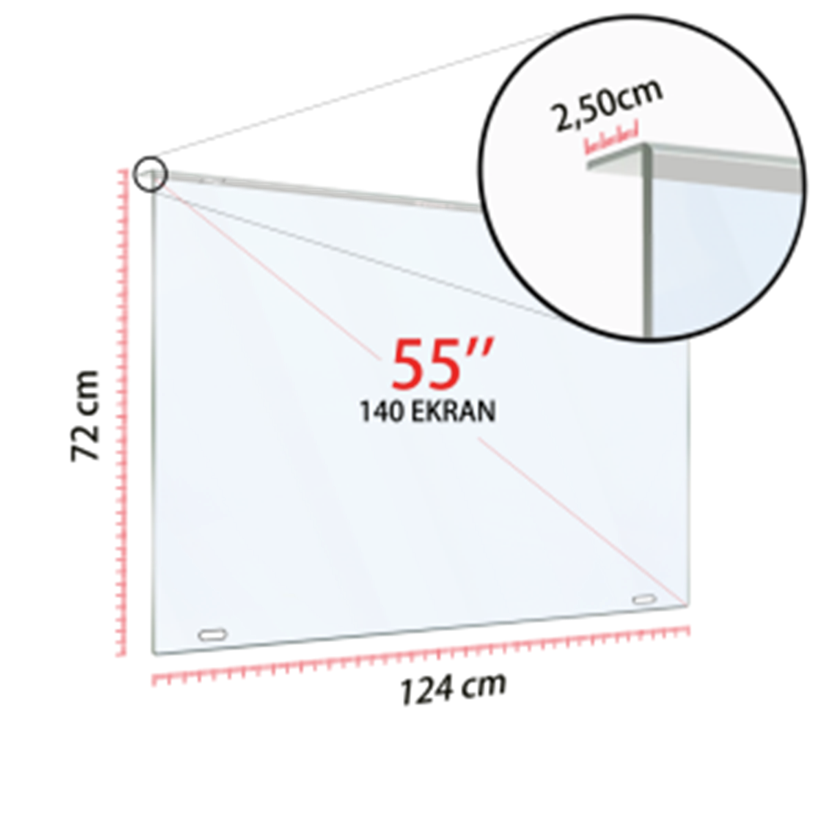 Mobays Tv Ekran Koruyucu 140 Ekran - (55” inch) Tv Koruyucu TEK-3055