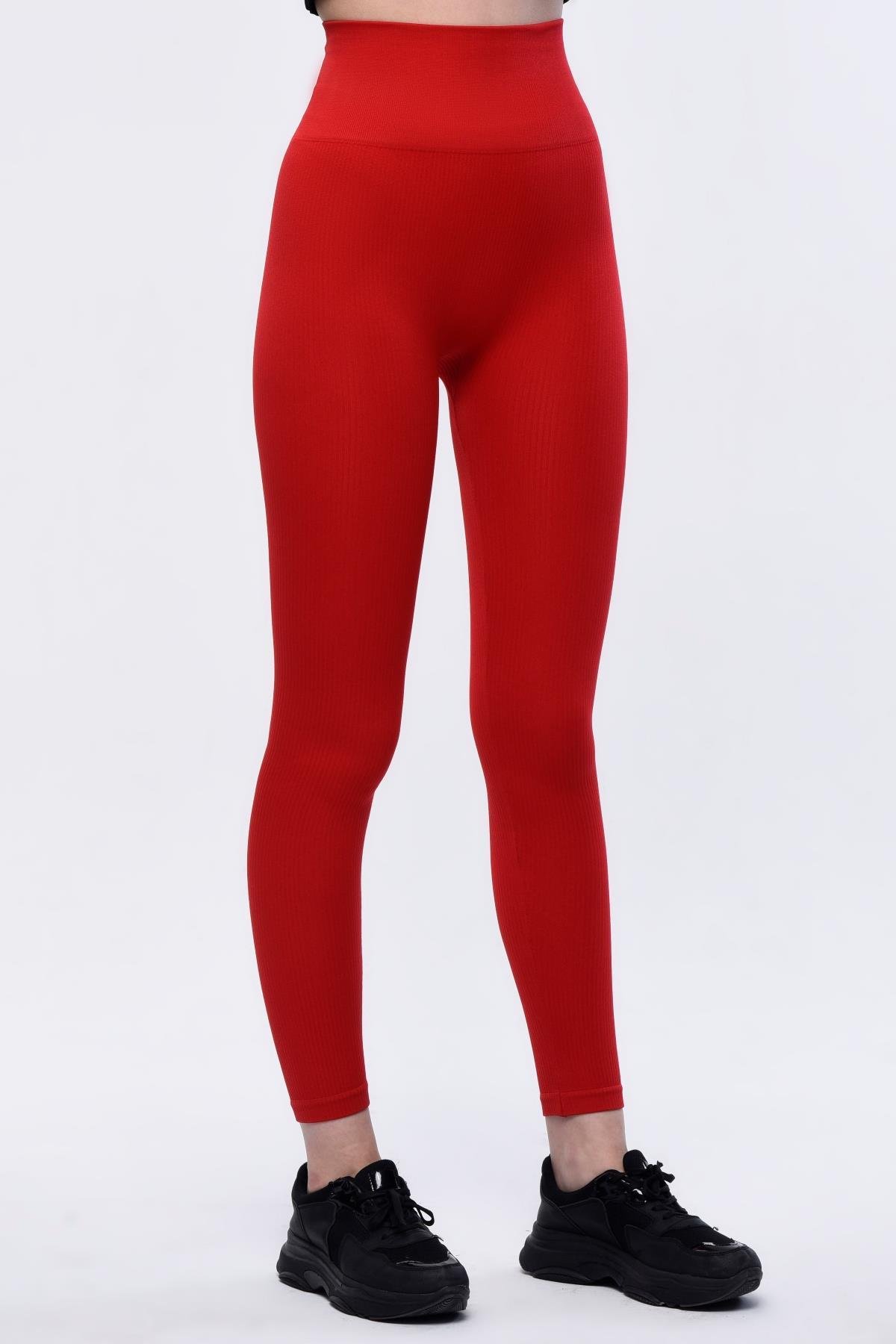 1.Sınıf Kalite Fitilli Tayt Kırmızı
