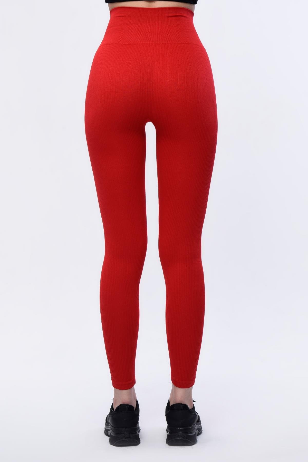 1.Sınıf Kalite Fitilli Tayt Kırmızı