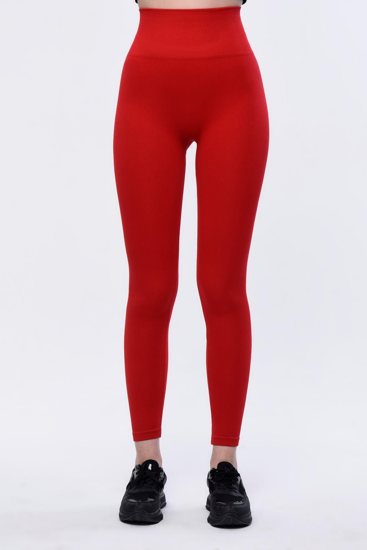 1.Sınıf Kalite Fitilli Tayt Kırmızı