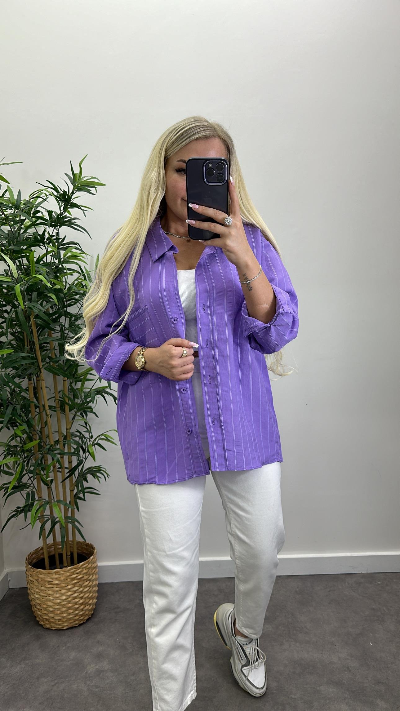 Cepli Çizgili Ayrobin Gömlek