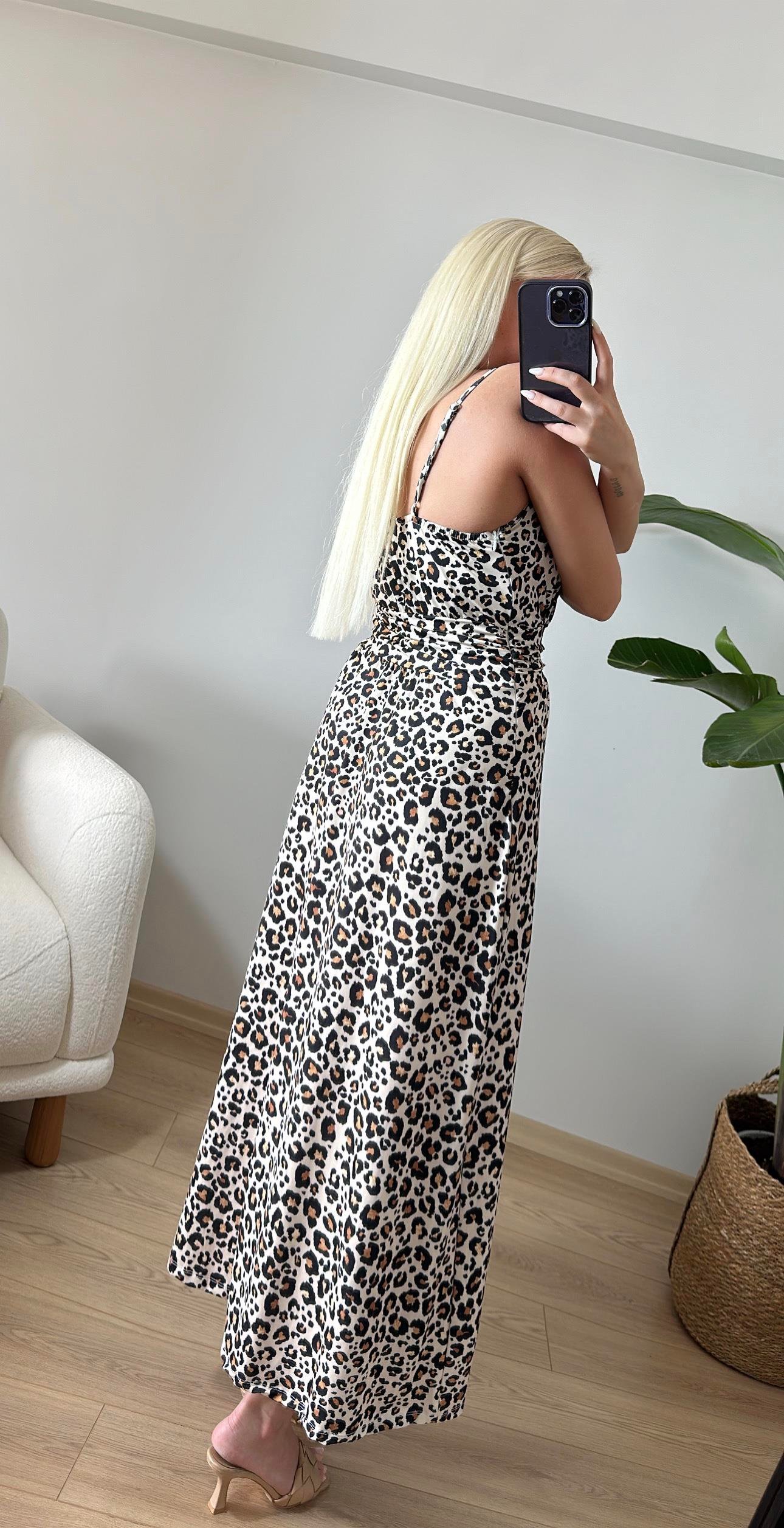 Dijital Baskı Leopar Elbise