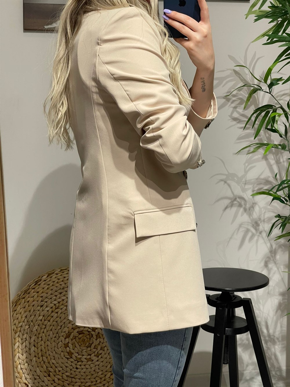 Ekru Blazer Ceket
