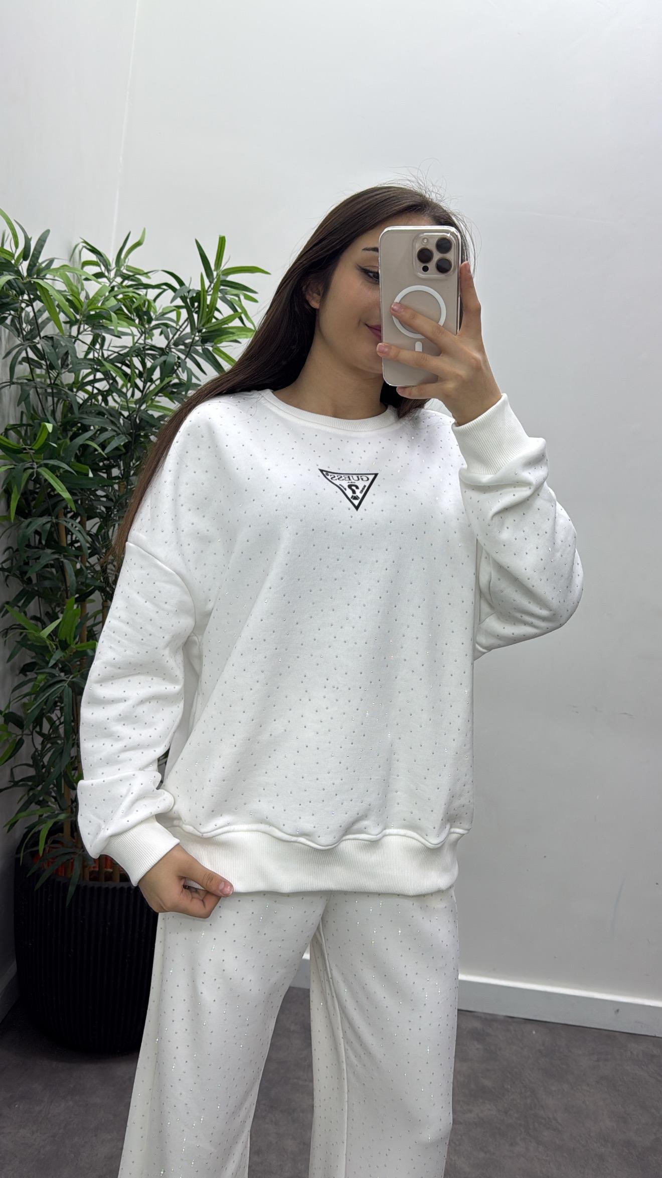 Gues Taşlı Sweat-Shirt