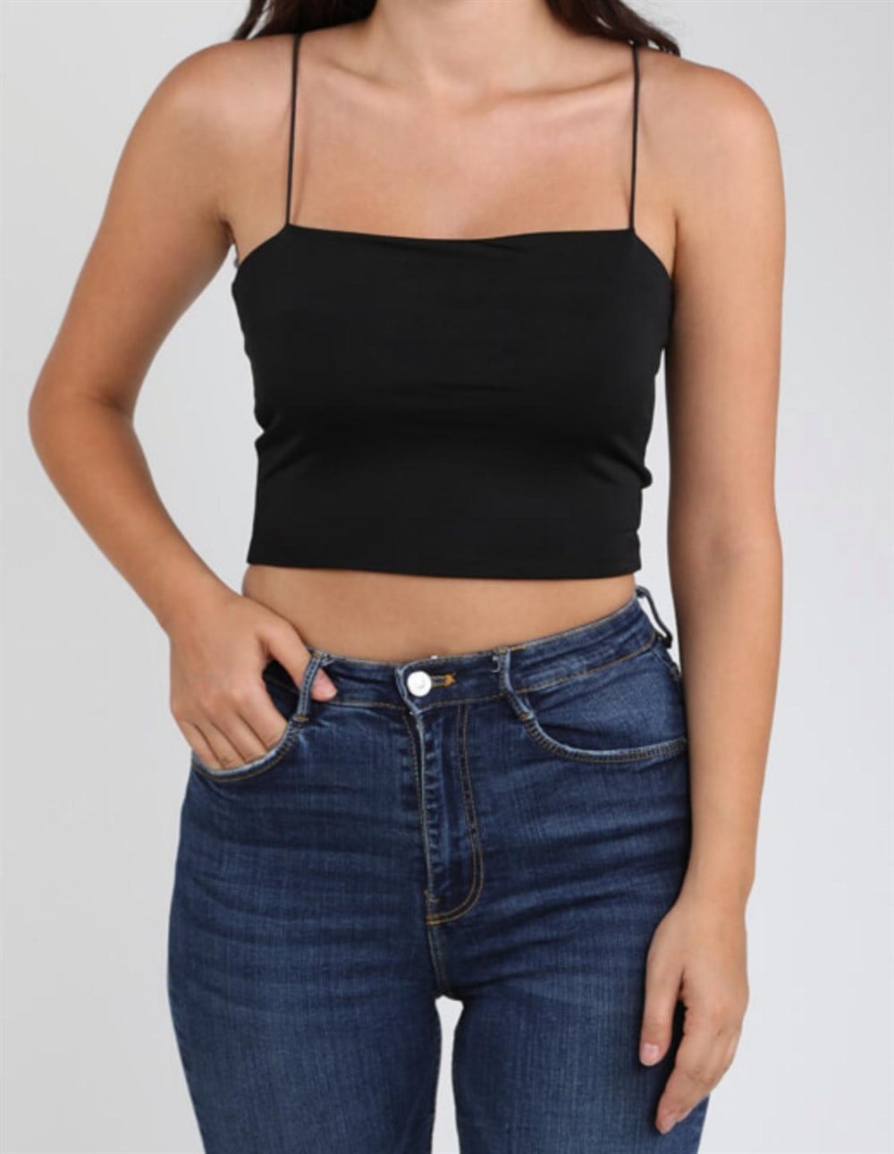 İnce Askılı Crop Top