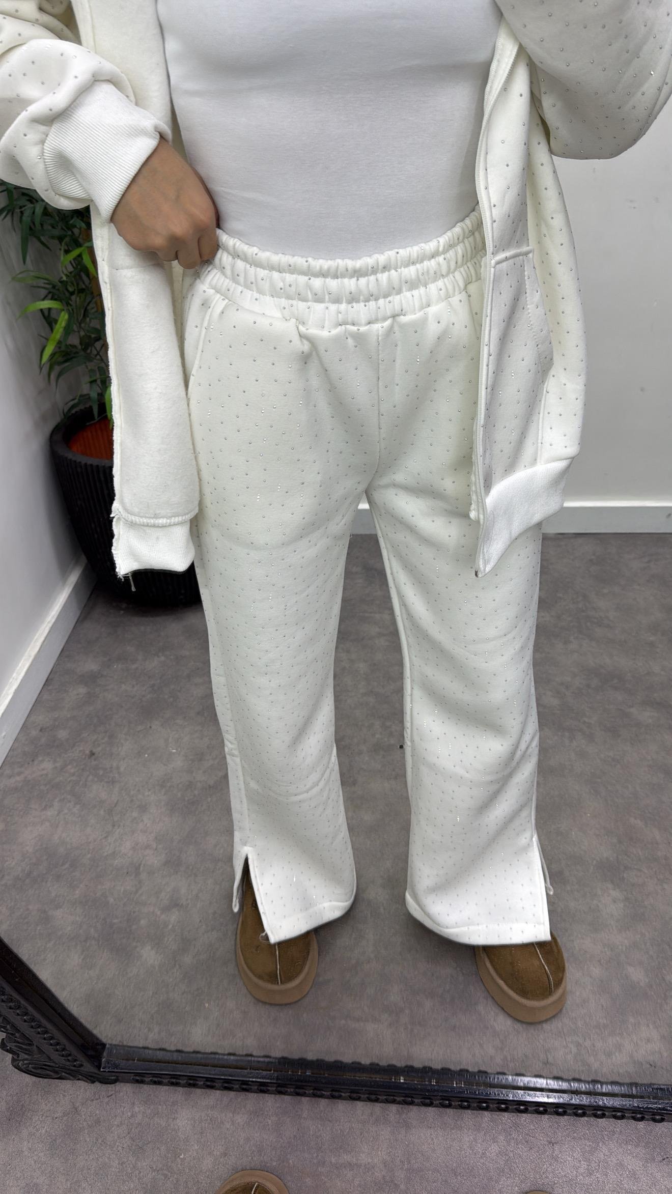 Kapşon Kürklü Taşlı Takım