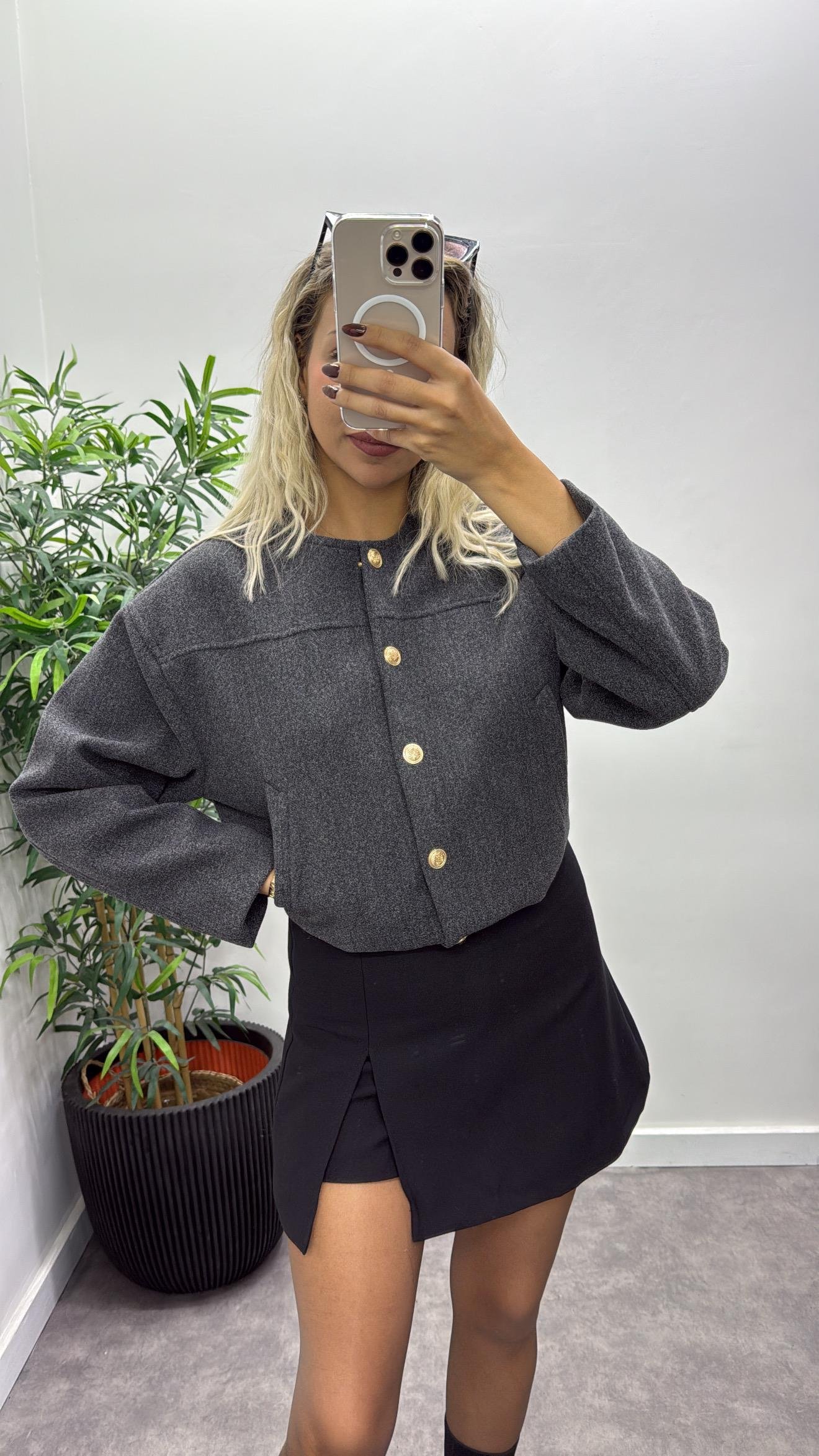 Kaşe Bomber Mont Ceket