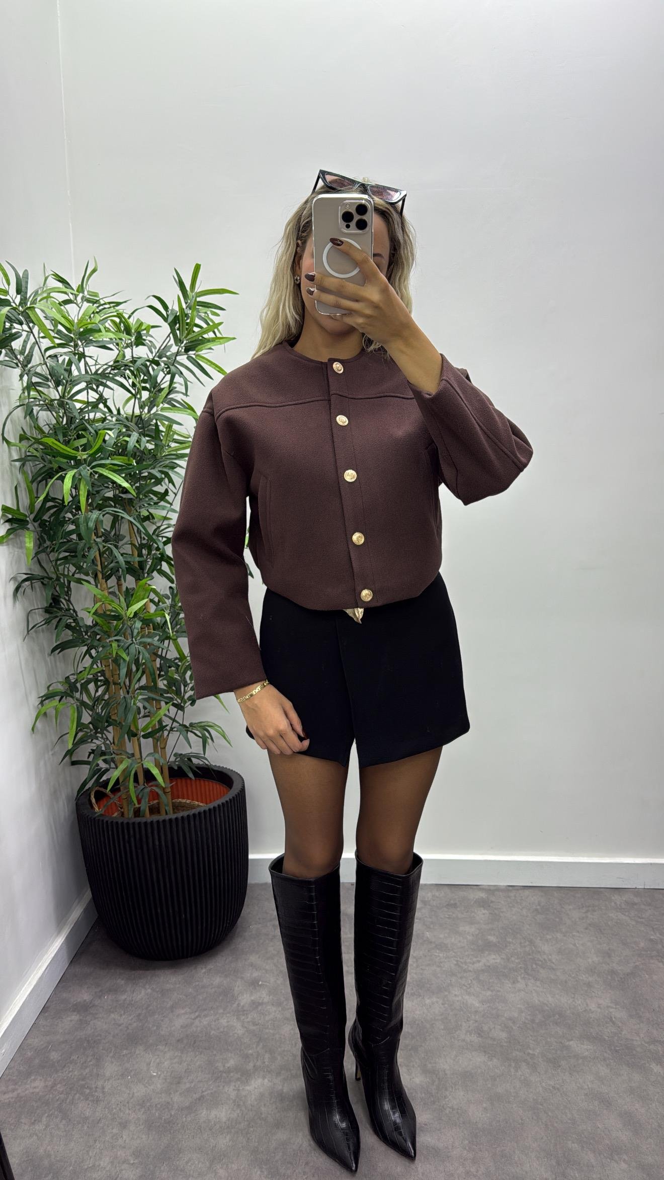 Kaşe Bomber Mont Ceket