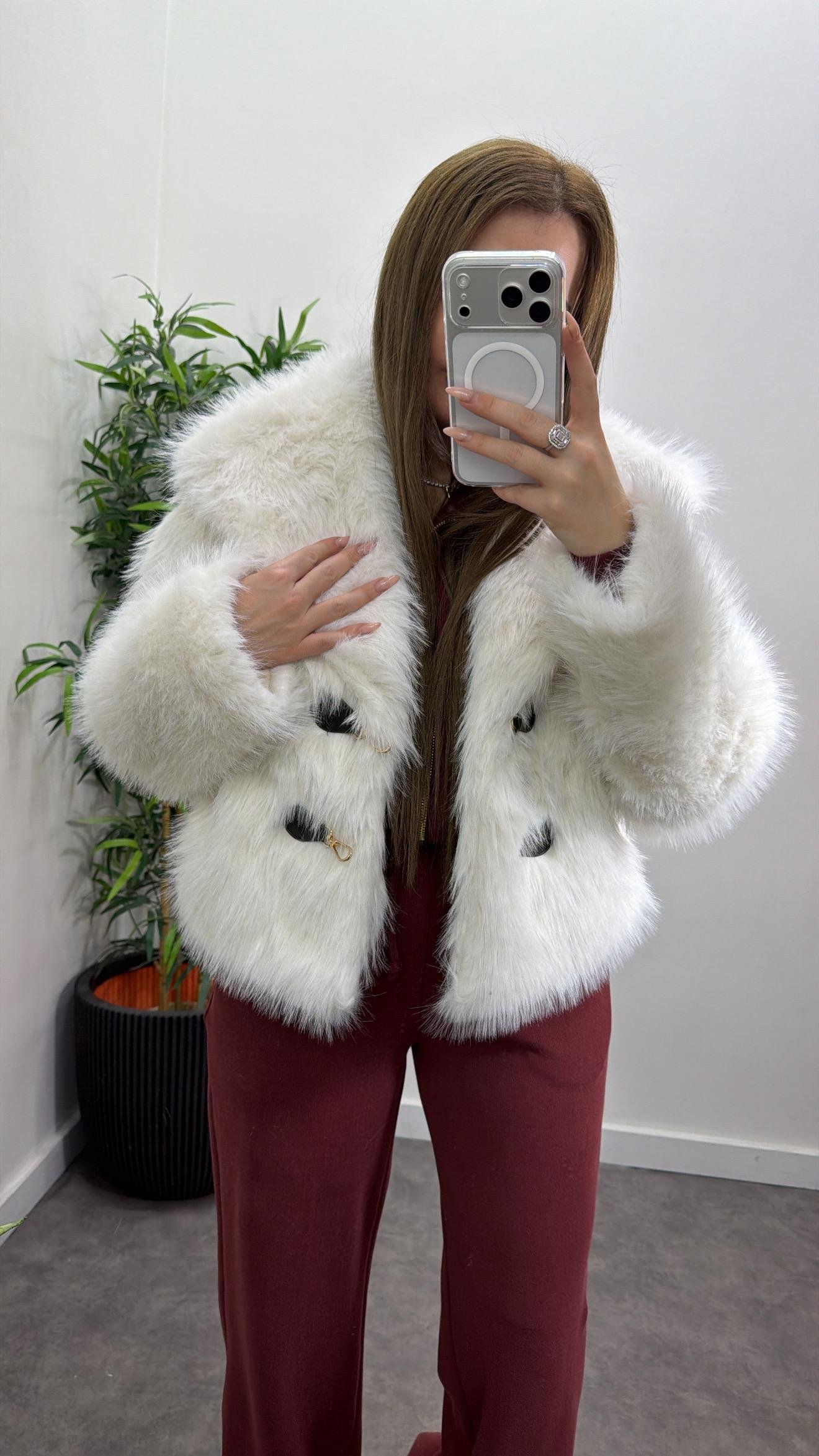 Kemer Detay Kürk Ceket