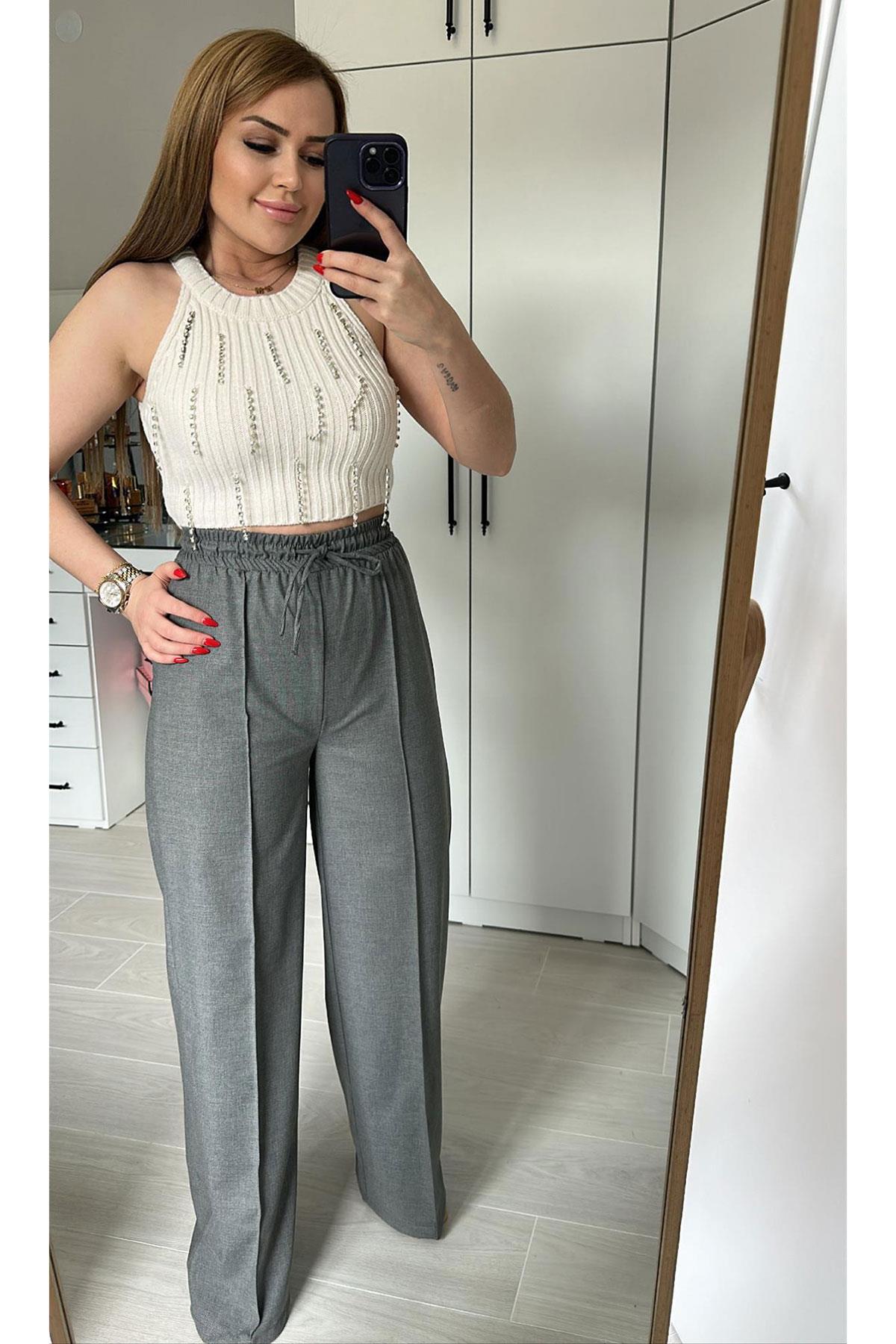 KENDİNDEN BAĞCIKLI PANTOLON