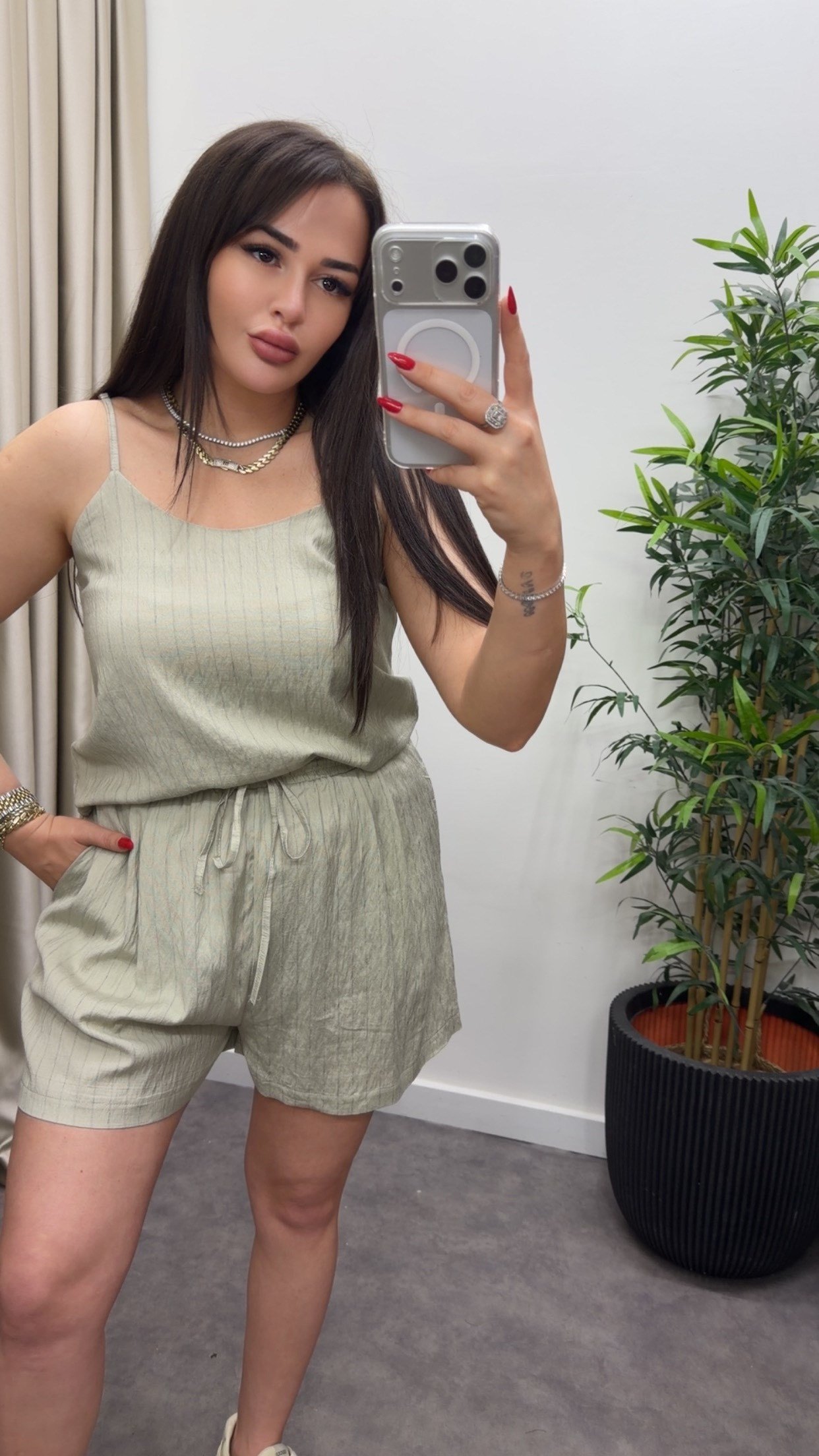 Keten Askılı Bluz