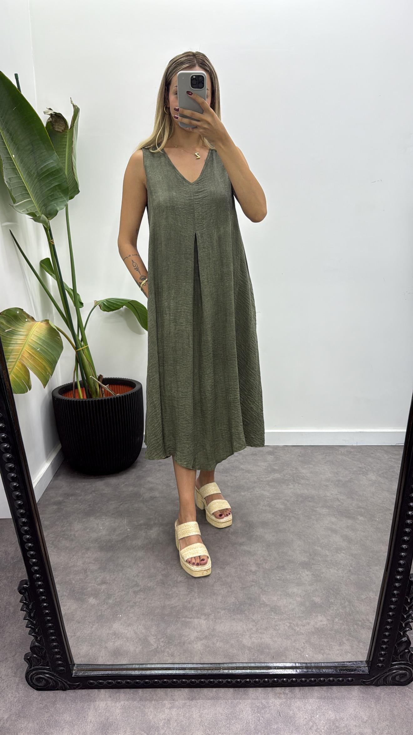 Keten Oversize Elbise