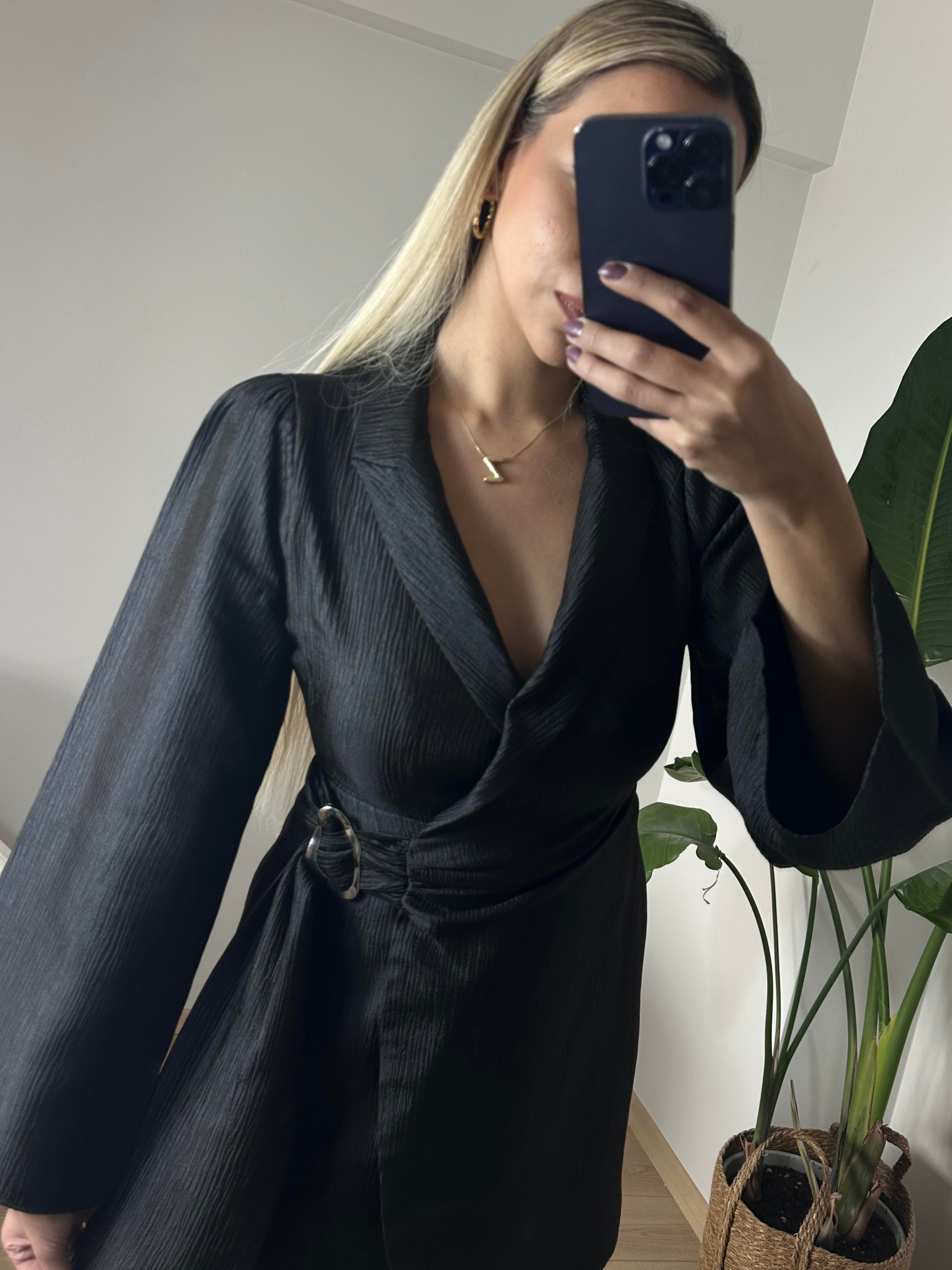 Kruvaze Tokalı Elbise