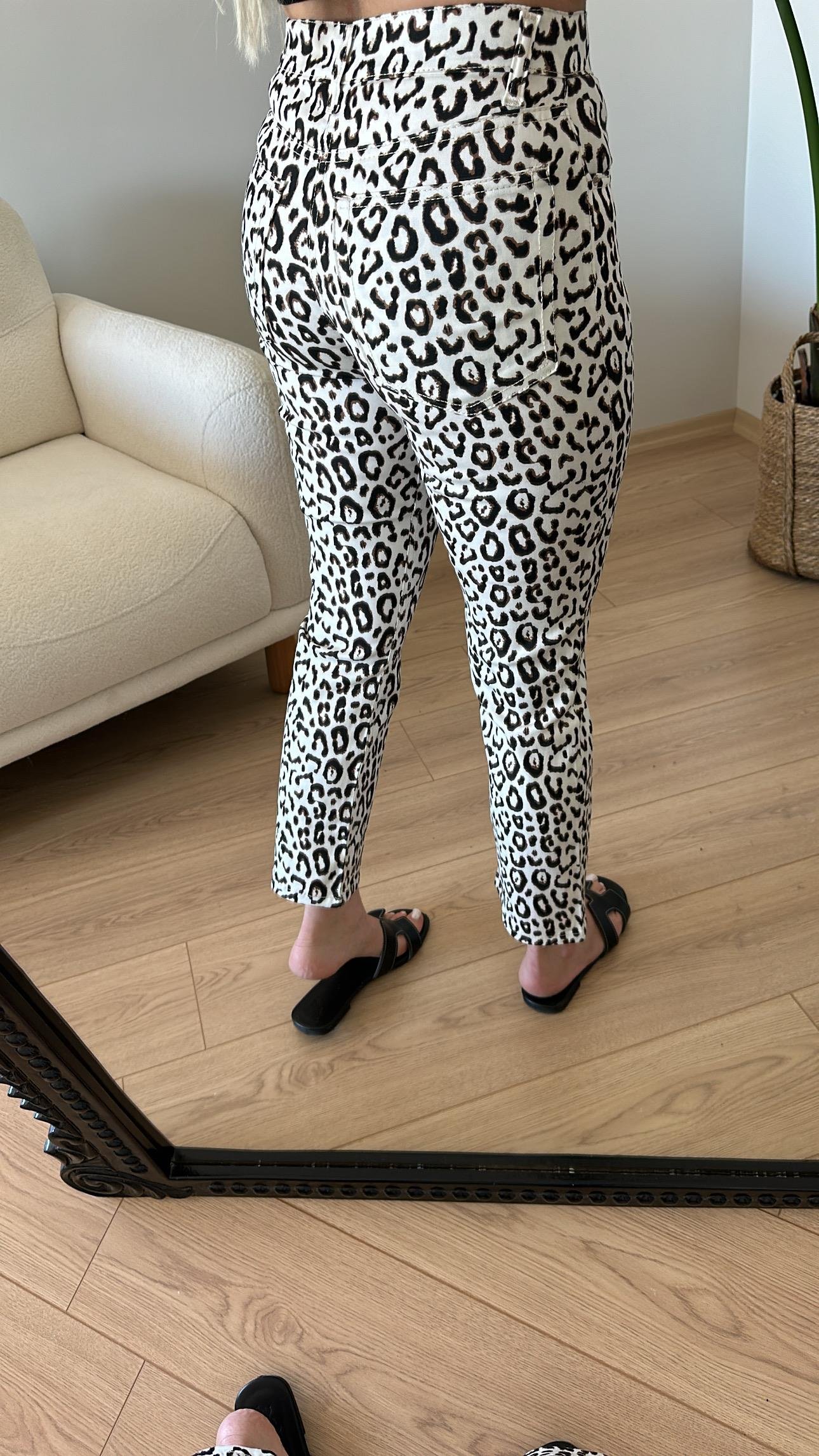 Leopar Desen Mom Jean