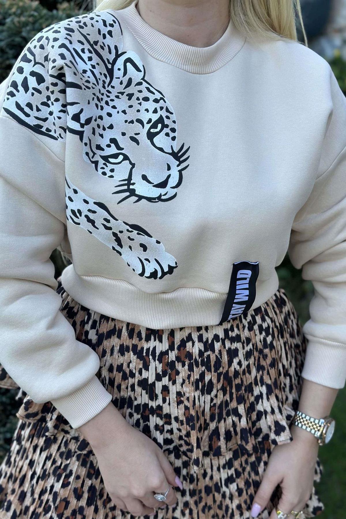 Leopar Detay Sweat