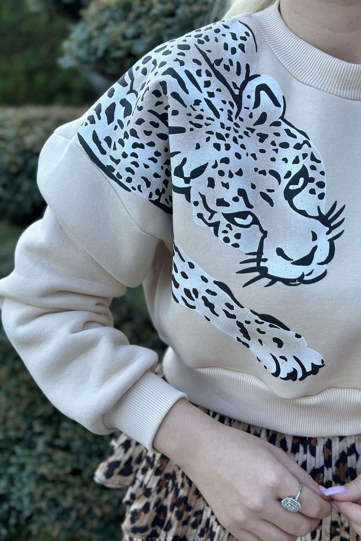 Leopar Detay Sweat
