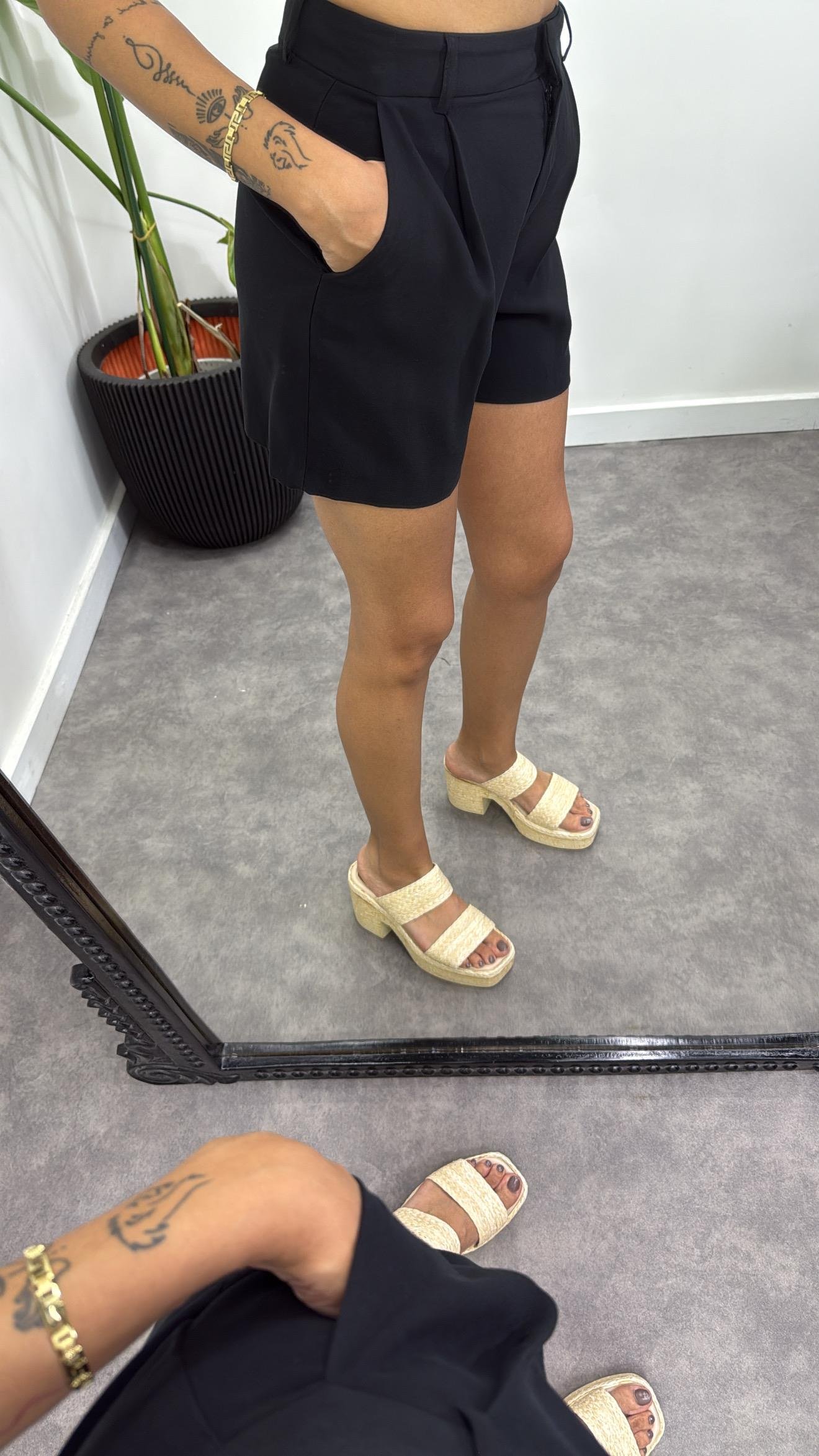 Lüks Keten Kumaş Şort