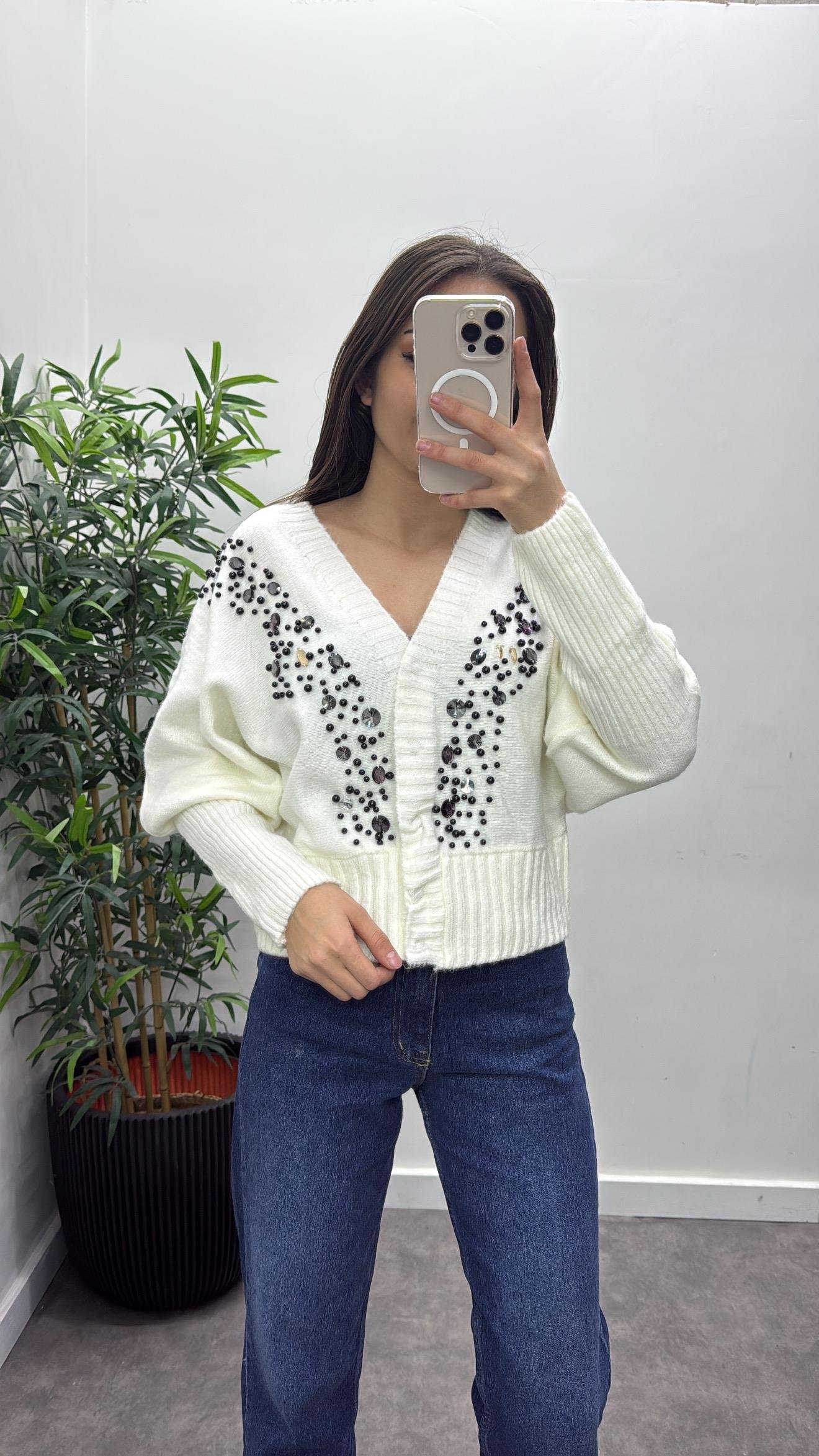 Lüks Taşlı Hırka