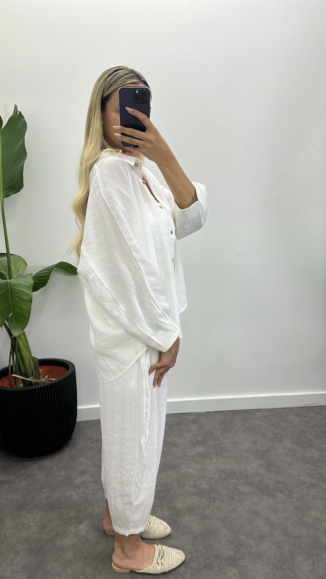 Lüks Tensel Gömlek Pantolon Takım