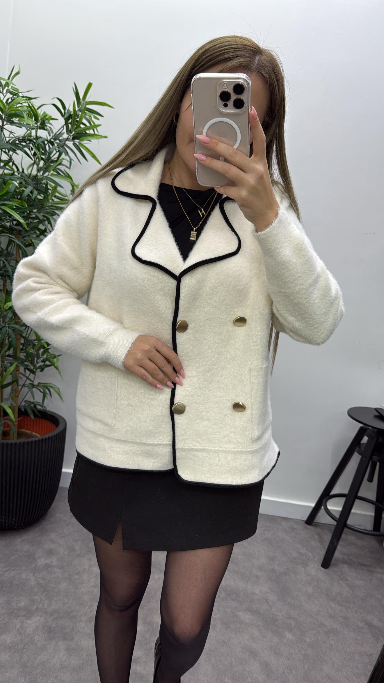 Lüks Triko Kruvaze Ceket