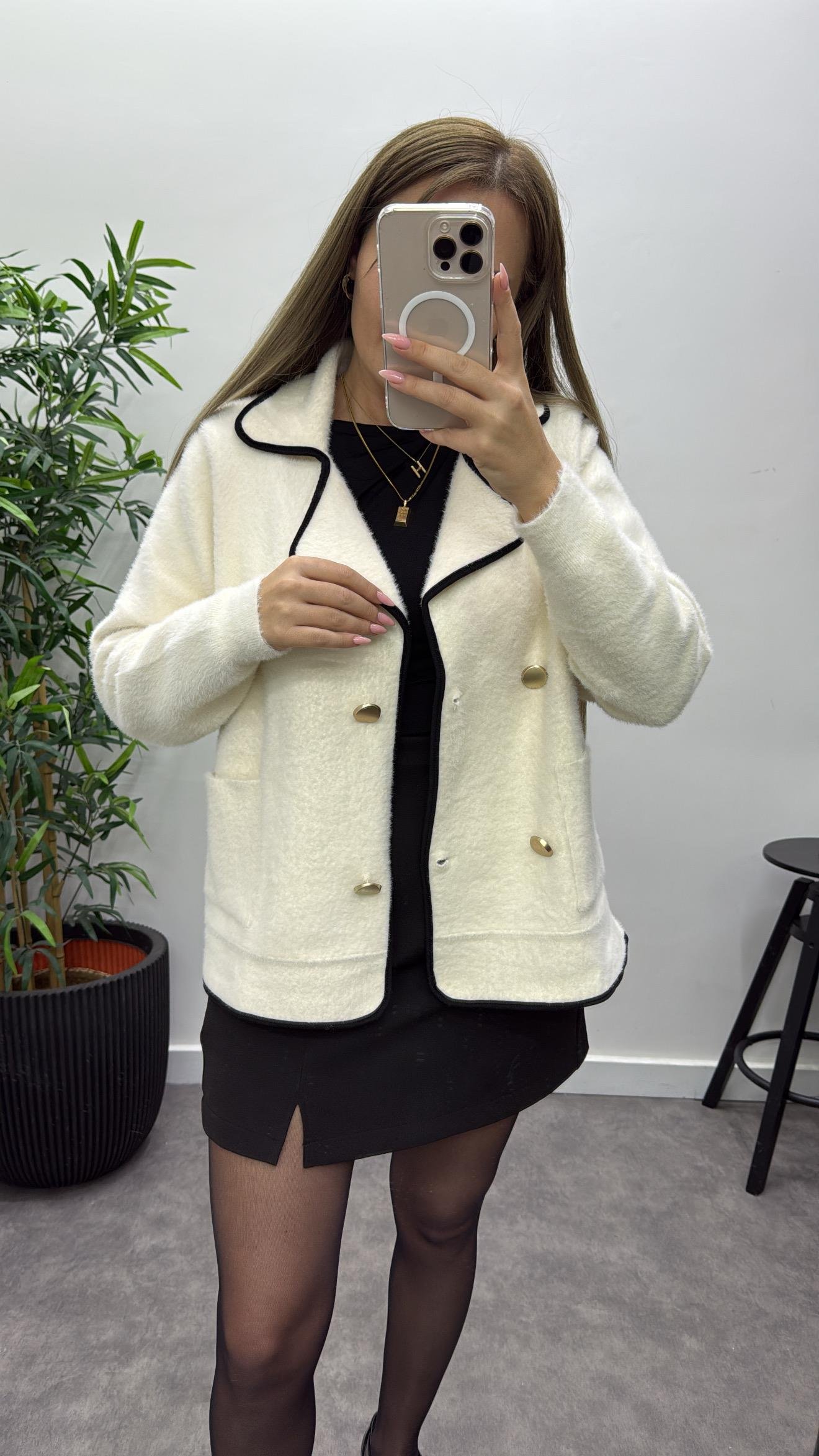 Lüks Triko Kruvaze Ceket