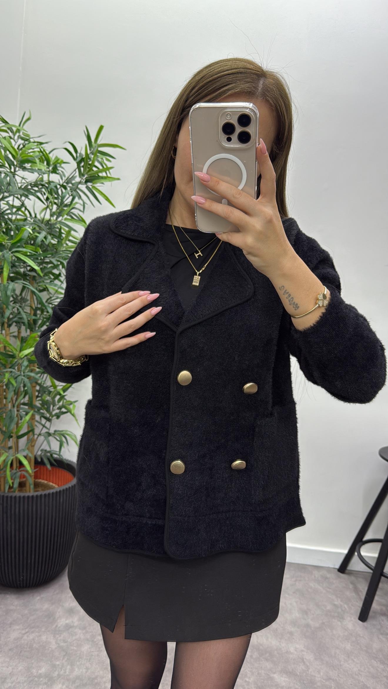 Lüks Triko Kruvaze Ceket