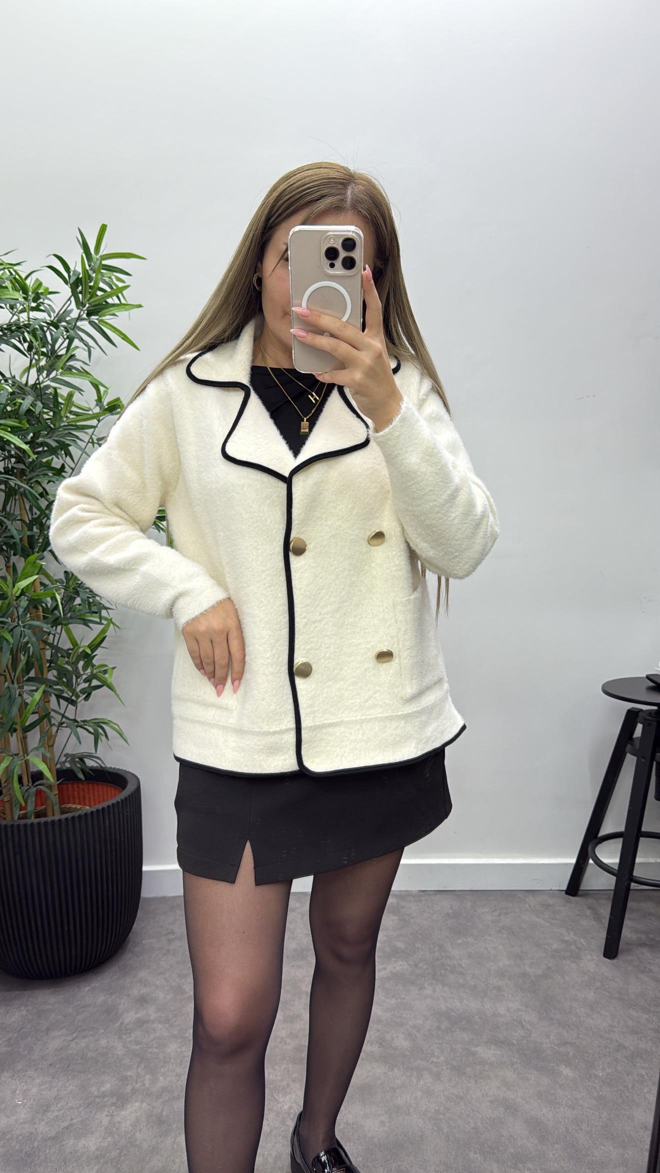 Lüks Triko Kruvaze Ceket