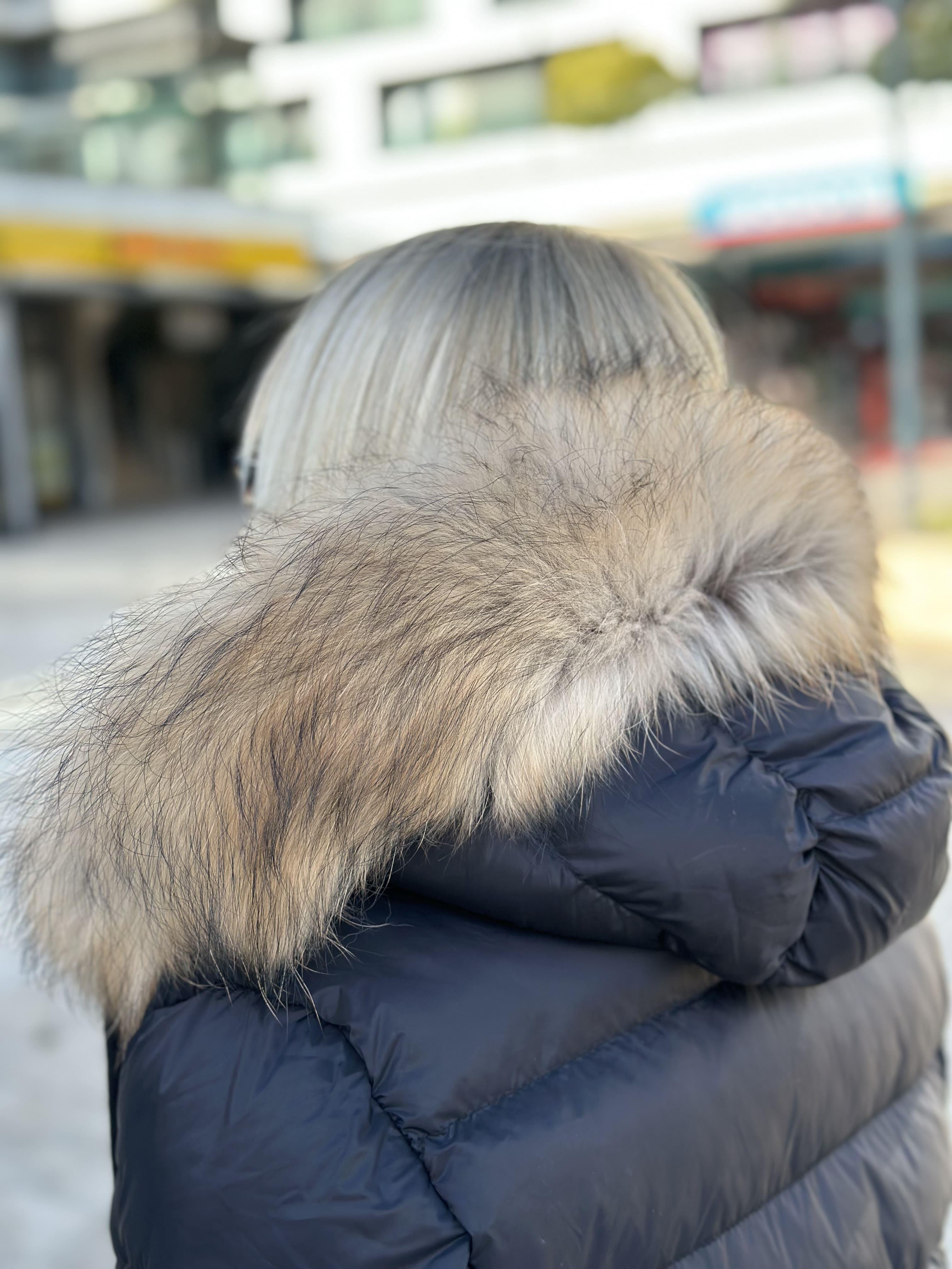 Mon*ler Model Kürklü Mont Mat