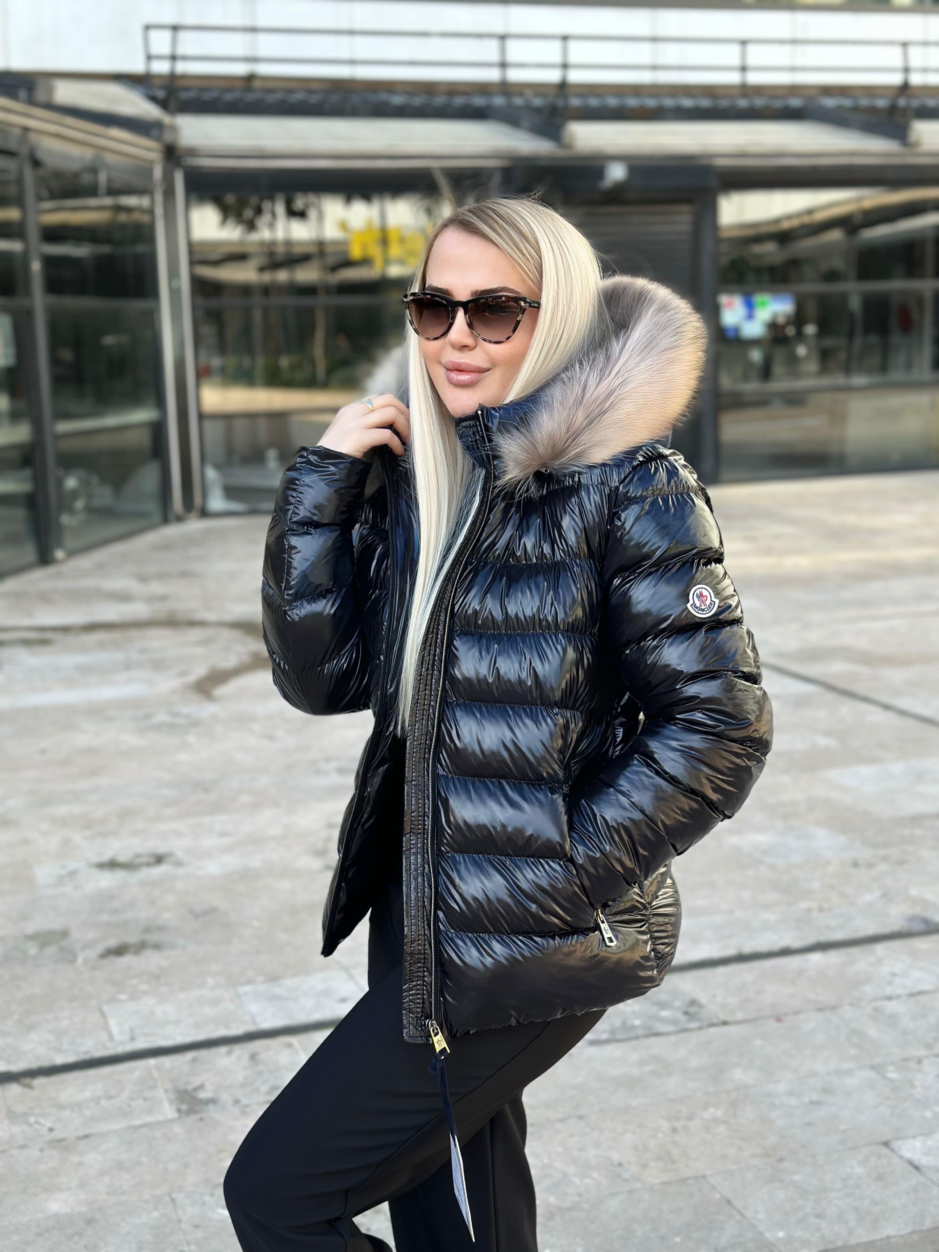 Mon*ler Model Kürklü Mont Parlak