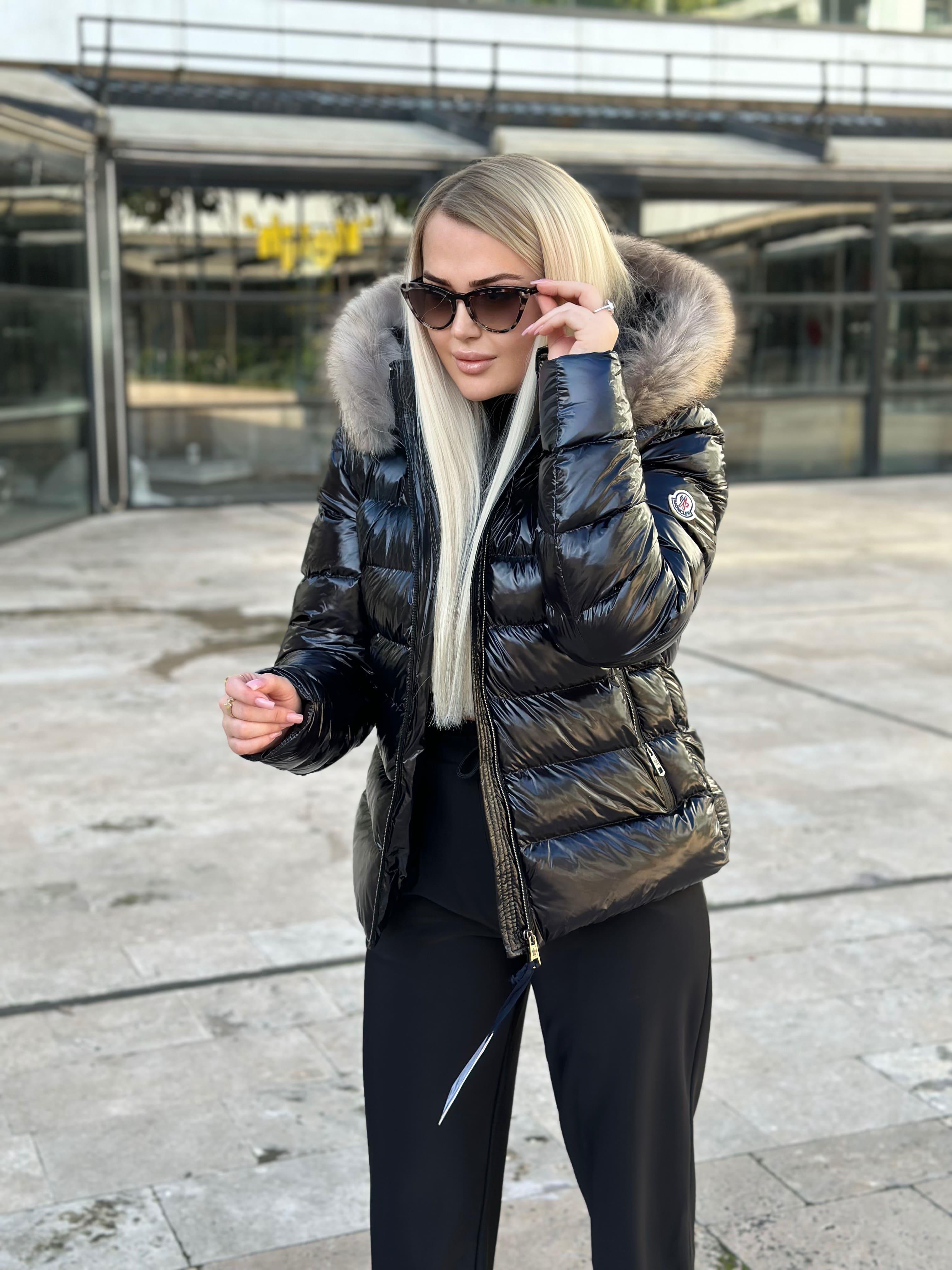Mon*ler Model Kürklü Mont Parlak