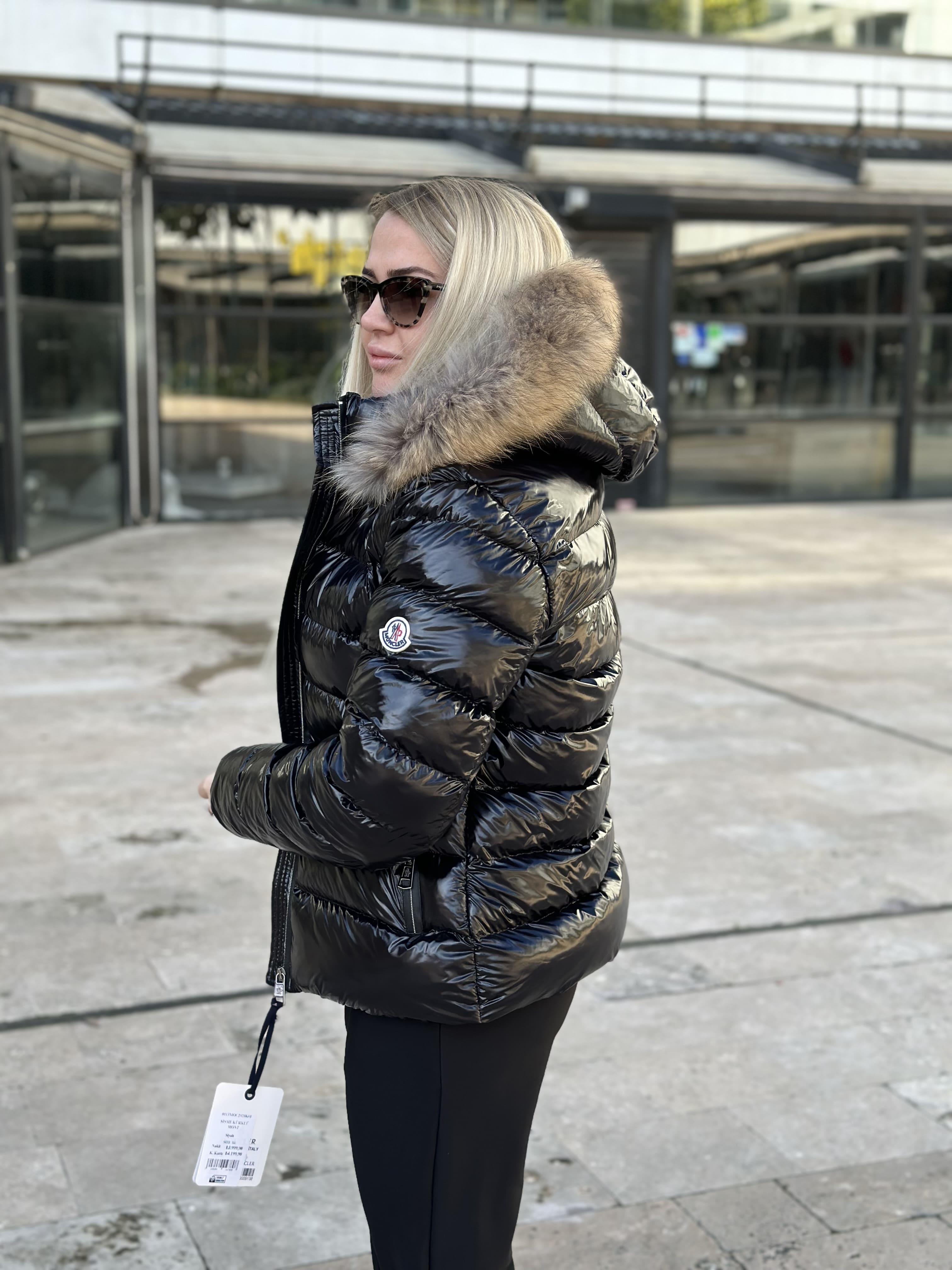 Mon*ler Model Kürklü Mont Parlak