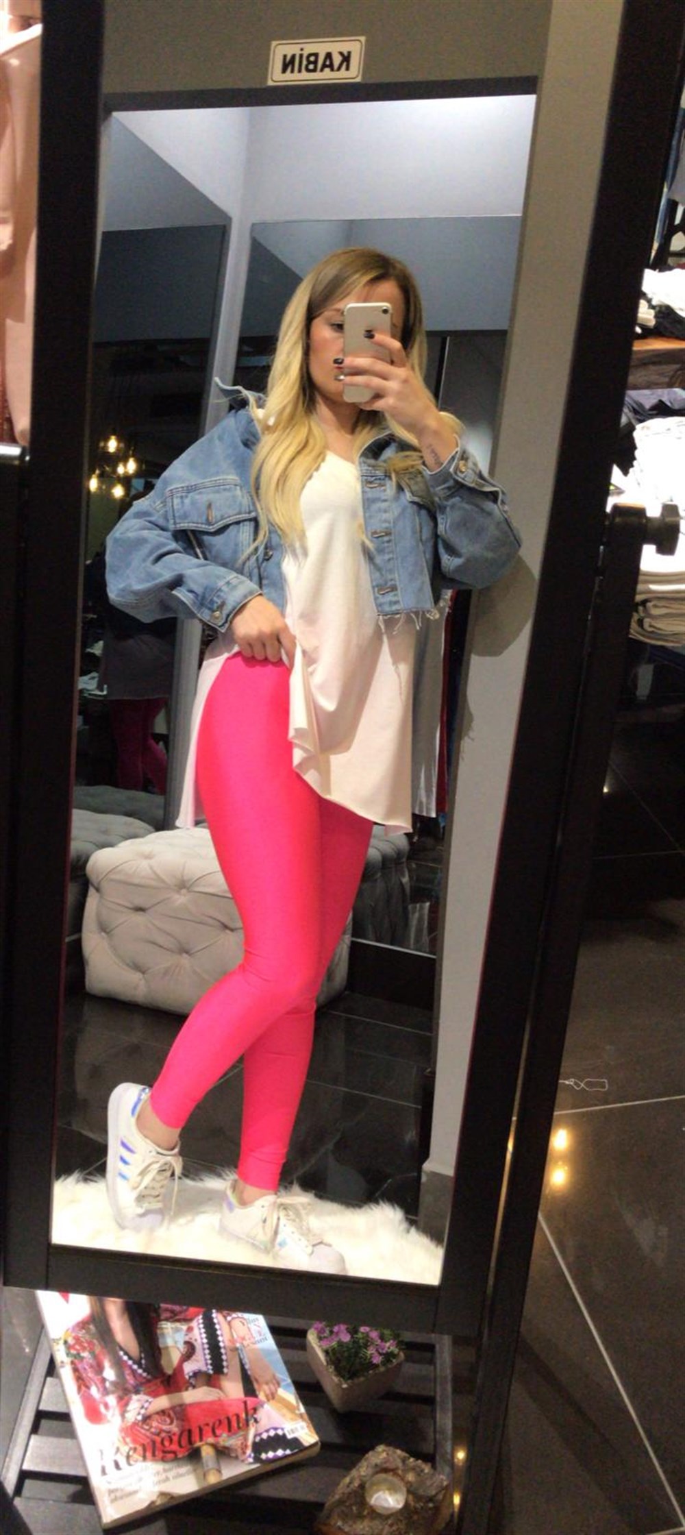 Neon Pembe Tayt