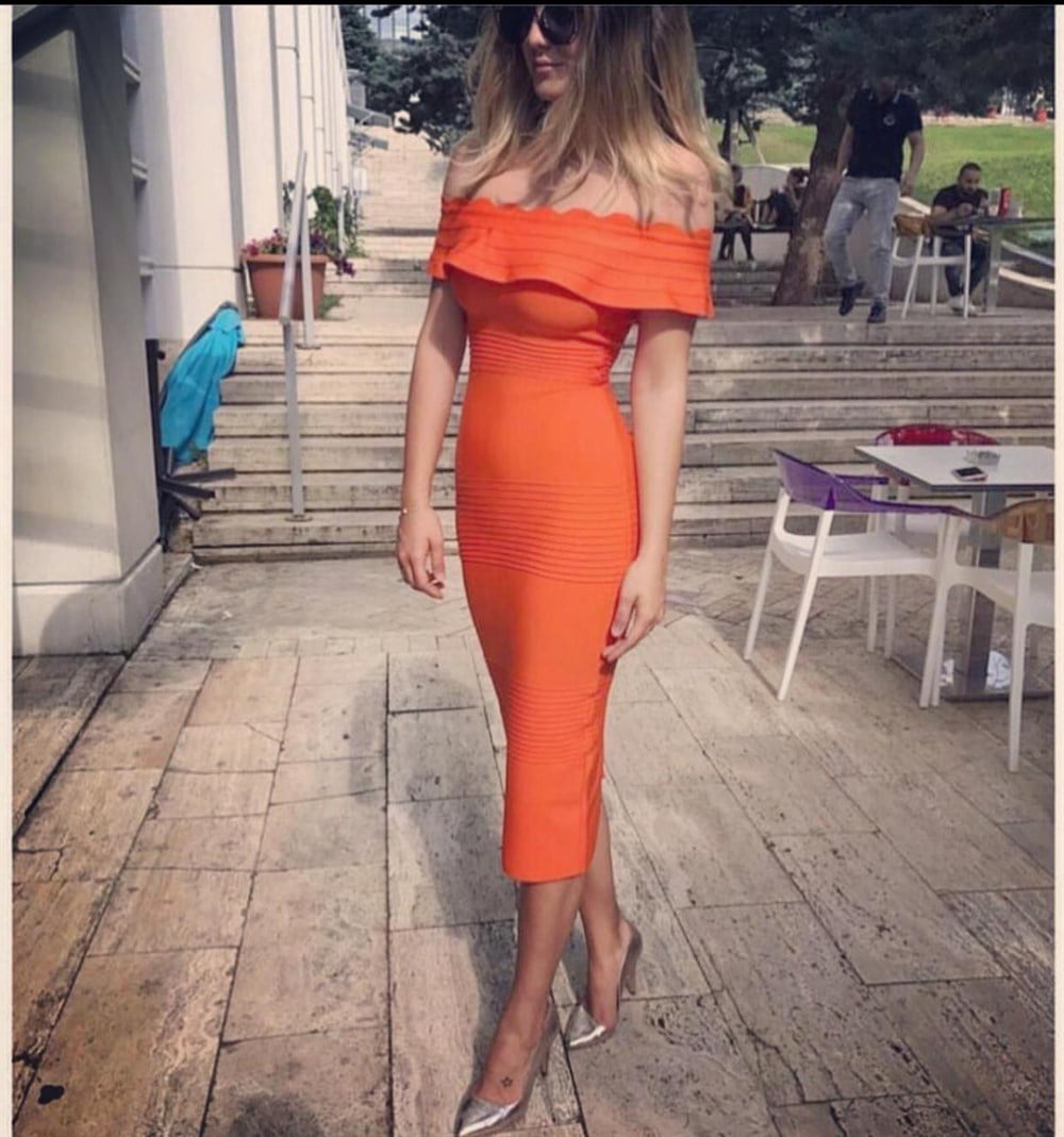 Oranje Bandaj Elbise