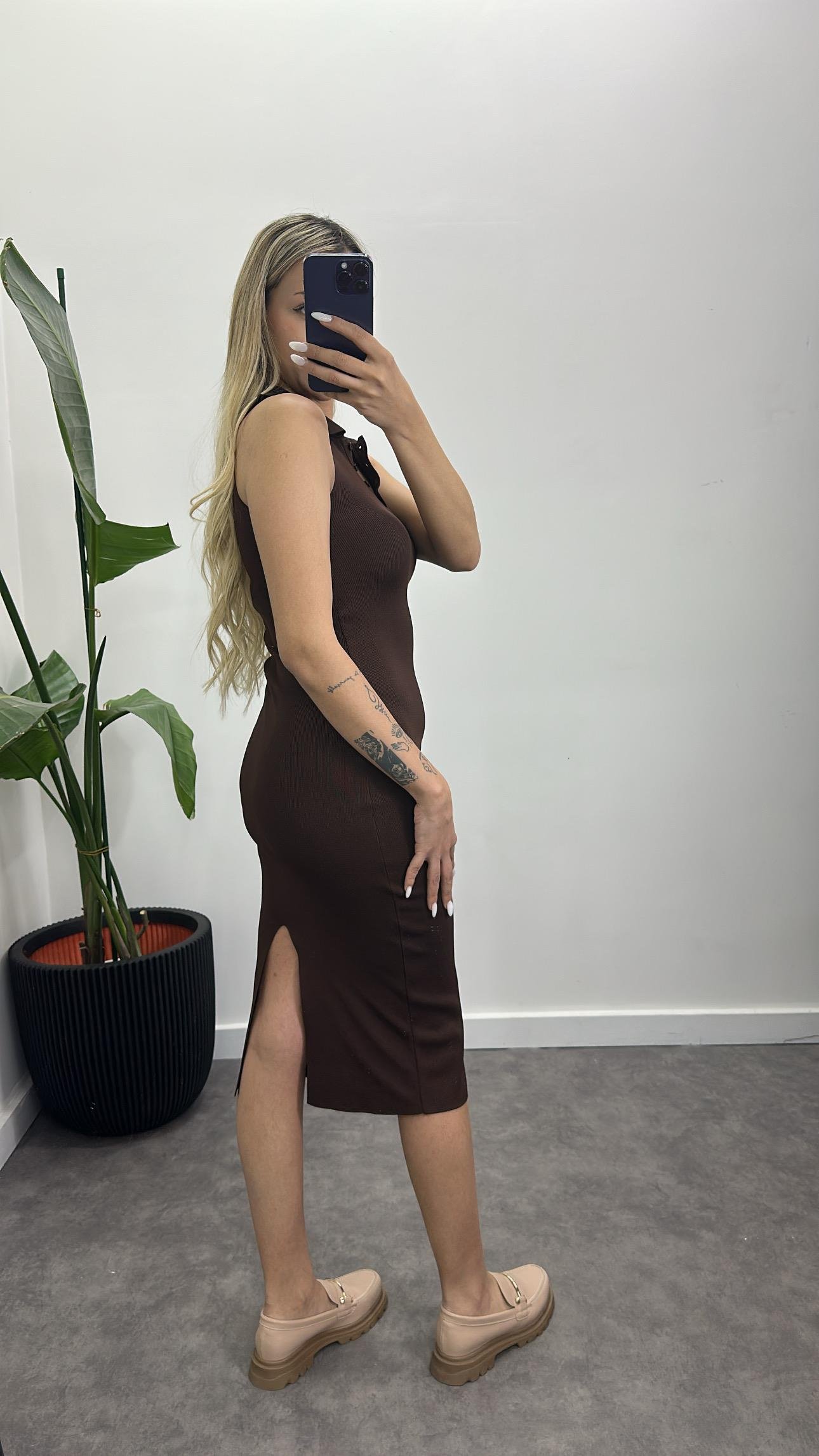 Orj Marka Çelik Triko Elbise