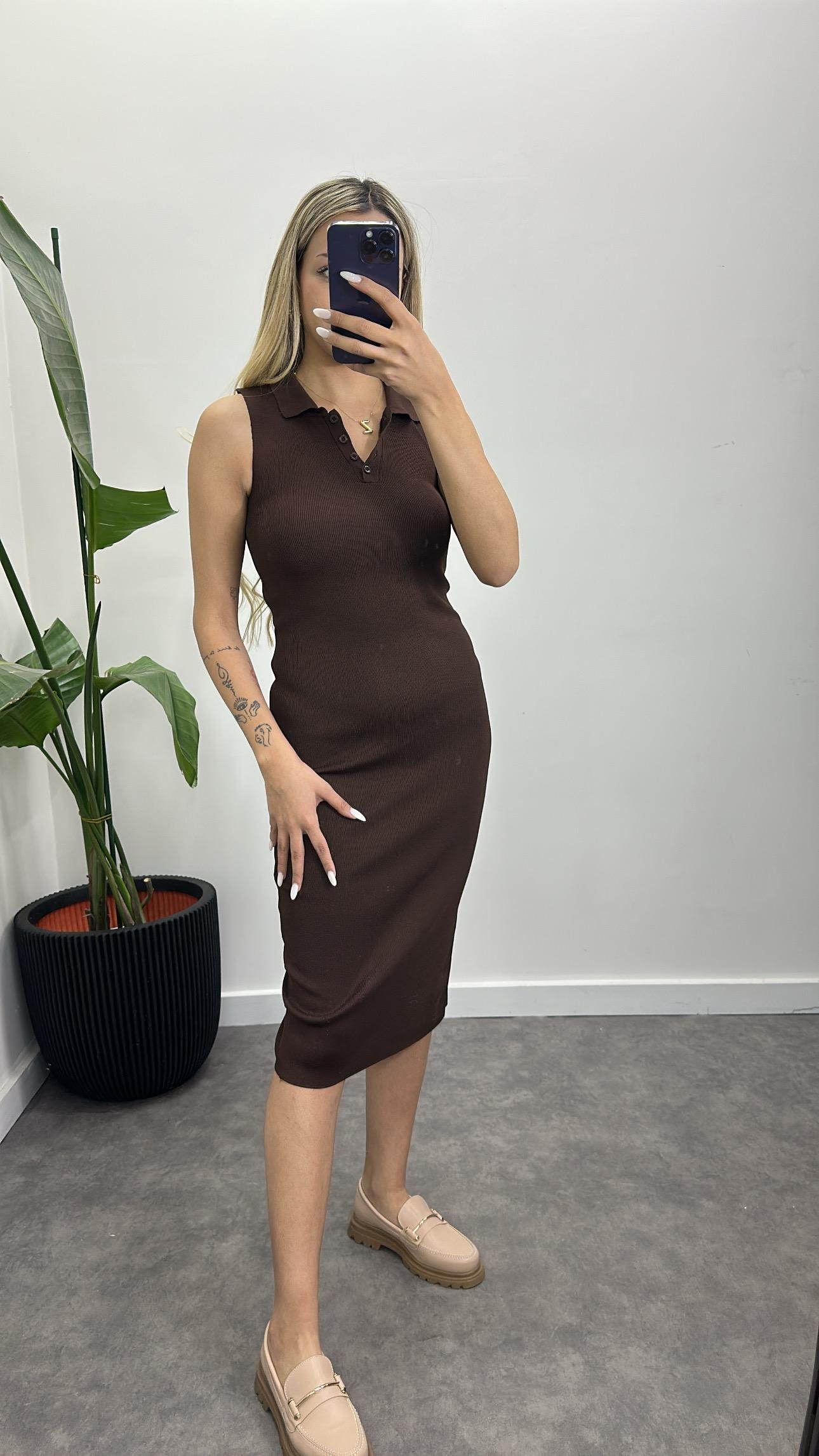 Orj Marka Çelik Triko Elbise