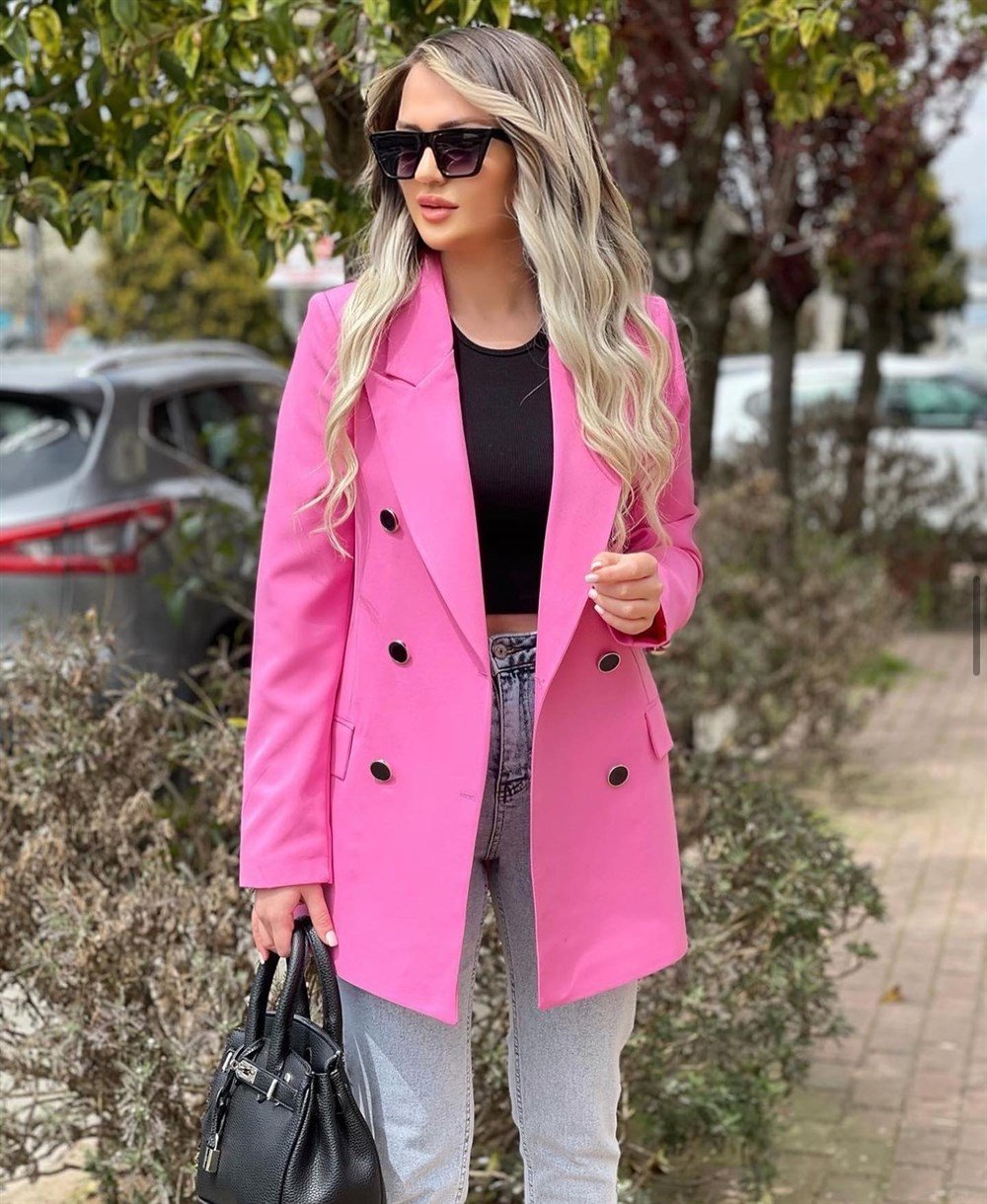Pembe Blazer Ceket