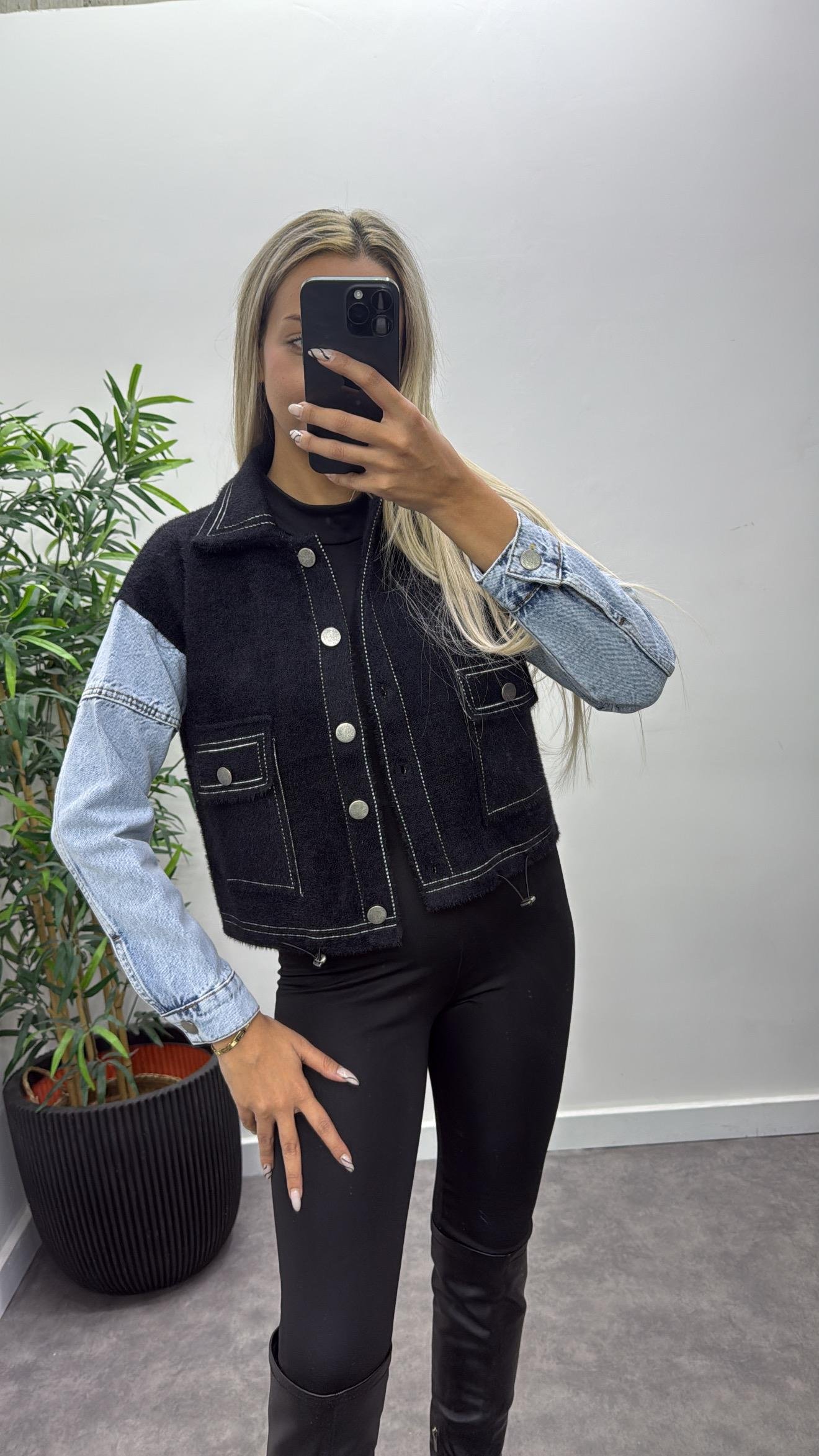 Saçaklı Jean Detay Ceket